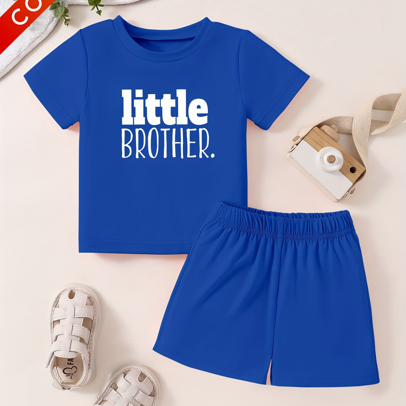 Baby's 2pcs "little Brother" Print Cotton Summer Outfit, T-shirt & Shorts Set, Baby Boy's Clothing, As Gift
Baby's 2pcs "little Brother" Print Cotton Summer Outfit, T-shirt & Shorts Set, Baby Boy's Clothing, As Gift