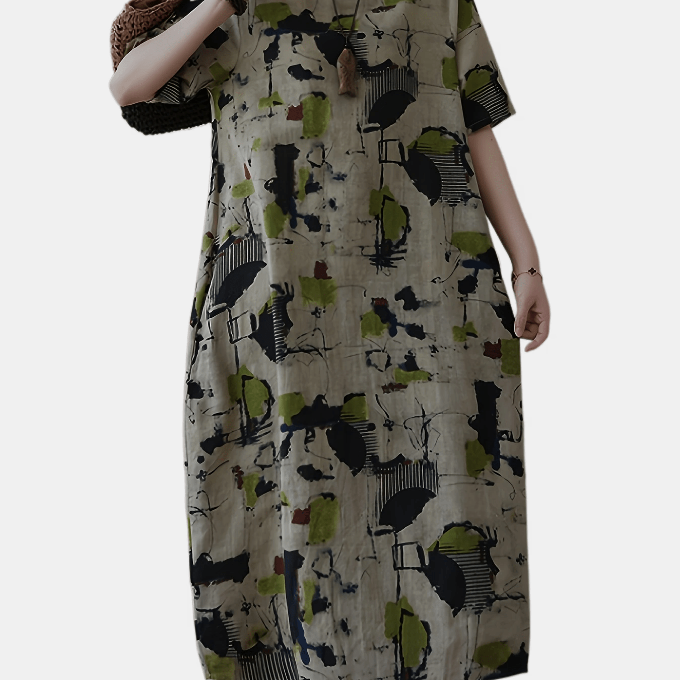 Graphic Print Crew Neck Dress, Casual Short Sleeve Dress For Spring & Summer, Women's Clothing
Graphic Print Crew Neck Dress, Casual Short Sleeve Dress For Spring & Summer, Women's Clothing