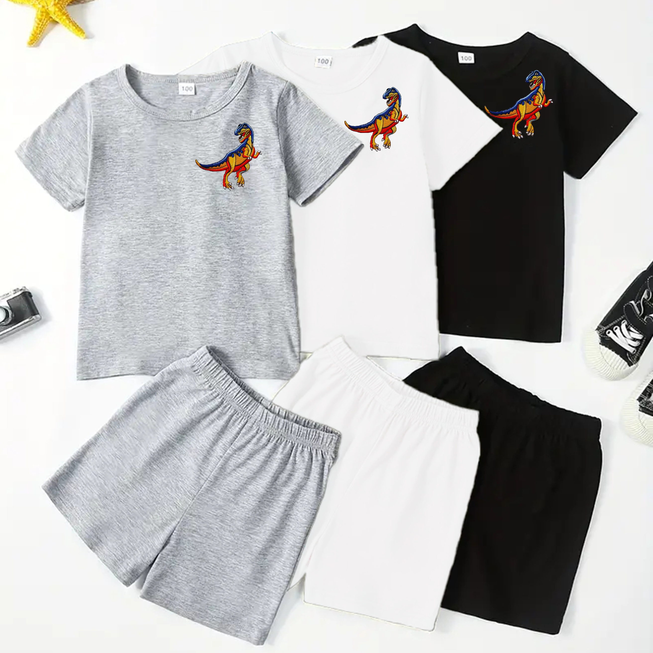 3pcs Infant & Toddler's Dinosaur Print Summer Set, T-shirt & Casual Shorts, Baby Boy's Clothes
3pcs Infant & Toddler's Dinosaur Print Summer Set, T-shirt & Casual Shorts, Baby Boy's Clothes