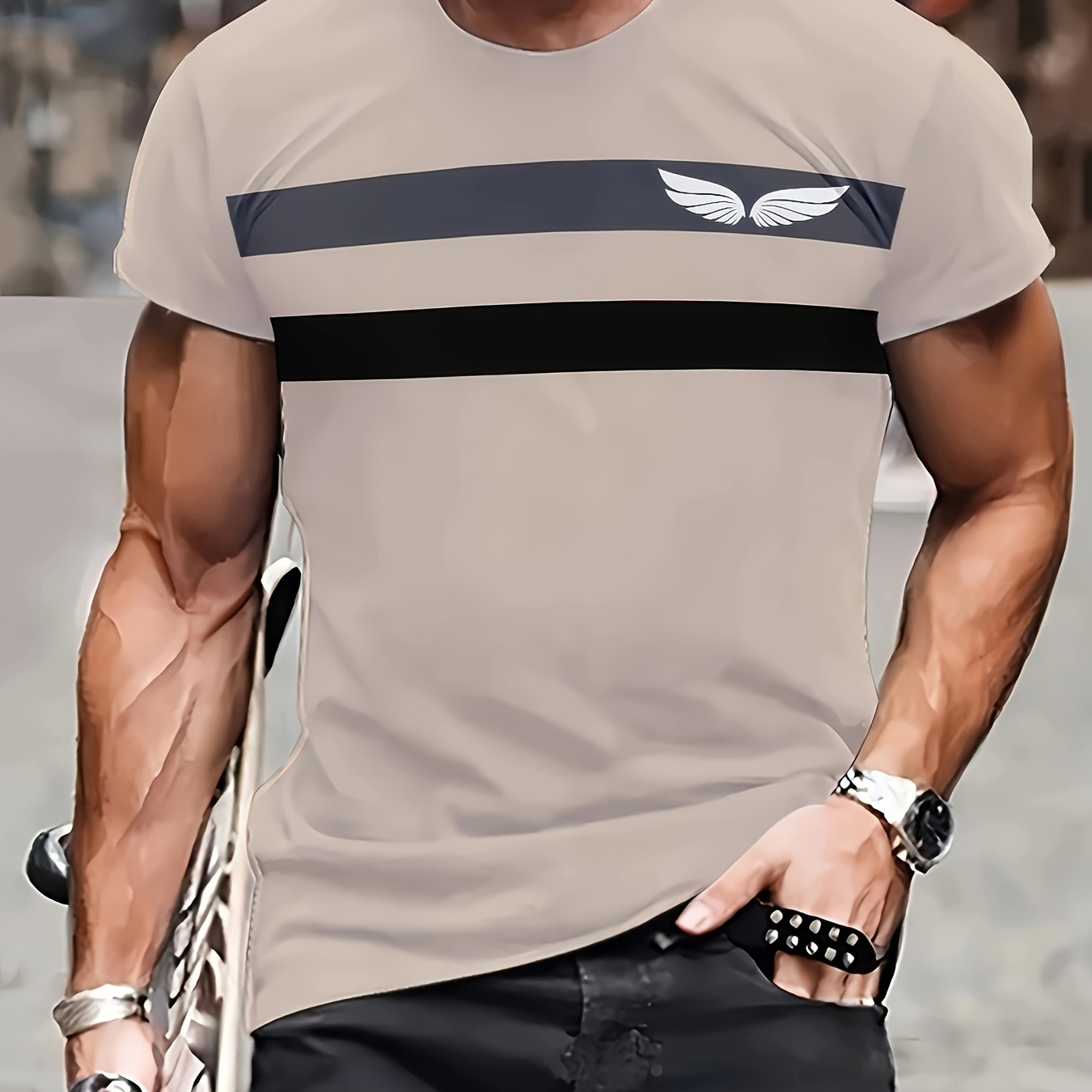 Men's Casual Crew Neck T-shirt With 3d Printed Stripe Design - 100% Polyester Breathable Mesh Knit Fabric - Short Sleeve Regular Fit Tee For Summer - Fashionable Streetwear Style Pullover
Men's Casual Crew Neck T-shirt With 3d Printed Stripe Design - 100% Polyester Breathable Mesh Knit Fabric - Short Sleeve Regular Fit Tee For Summer - Fashionable Streetwear Style Pullover