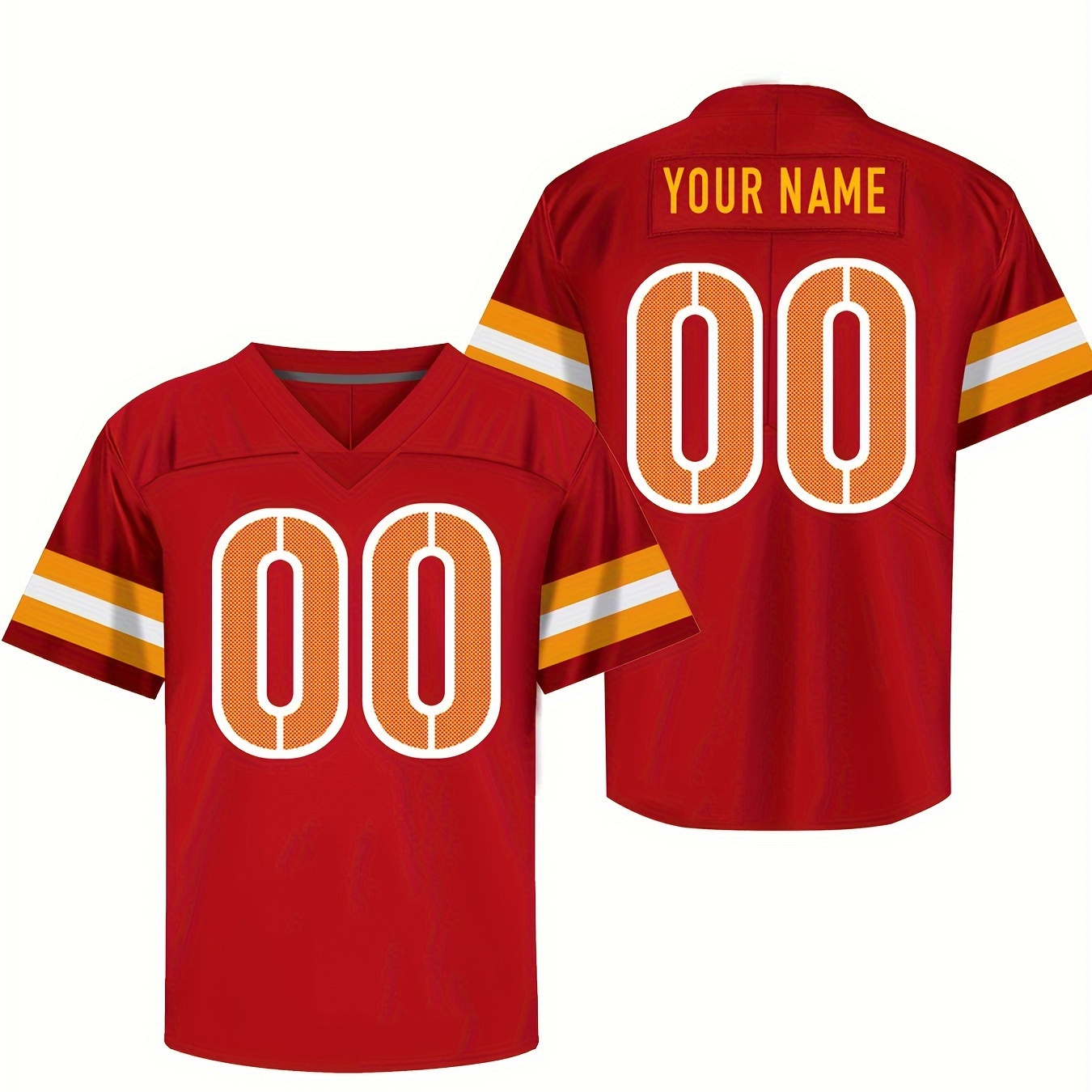 Customized Name And Number Embroidery, Men's Stylish Comfy V-neck Football Jersey, Daily Outdoor Leisure Sports Shirt
Customized Name And Number Embroidery, Men's Stylish Comfy V-neck Football Jersey, Daily Outdoor Leisure Sports Shirt