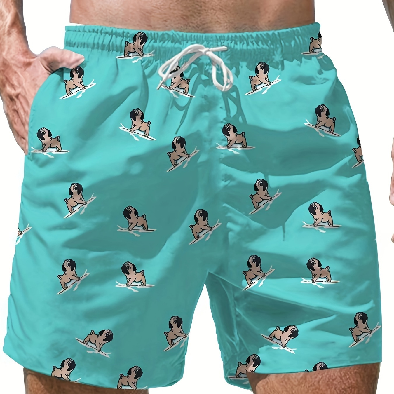 Men's Cartoon Style Dog Pattern Casual Shorts With Drawstring And Pockets, Chic And Stylish Shorts For Summer Daily And Sports Wear
Men's Cartoon Style Dog Pattern Casual Shorts With Drawstring And Pockets, Chic And Stylish Shorts For Summer Daily And Sports Wear