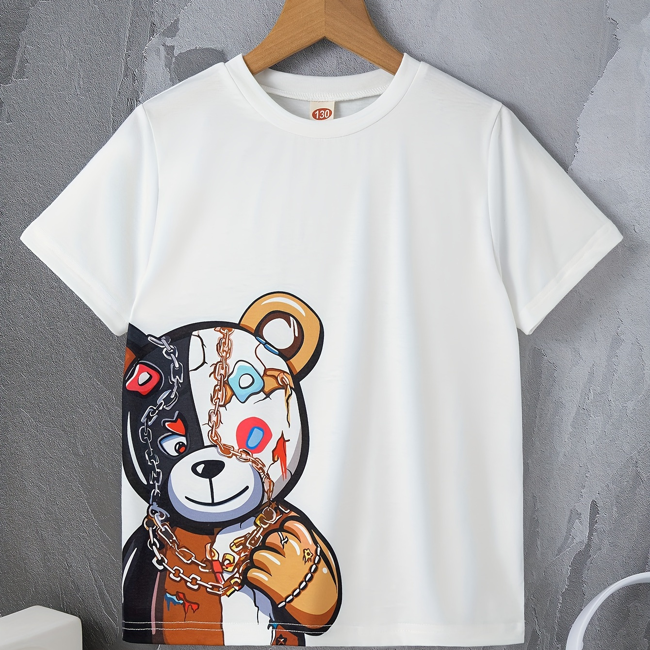 Cool Bear With Chains Print Boy's Leisure Sports T-shirt - Comfortable Summer Outdoor Clothing
Cool Bear With Chains Print Boy's Leisure Sports T-shirt - Comfortable Summer Outdoor Clothing