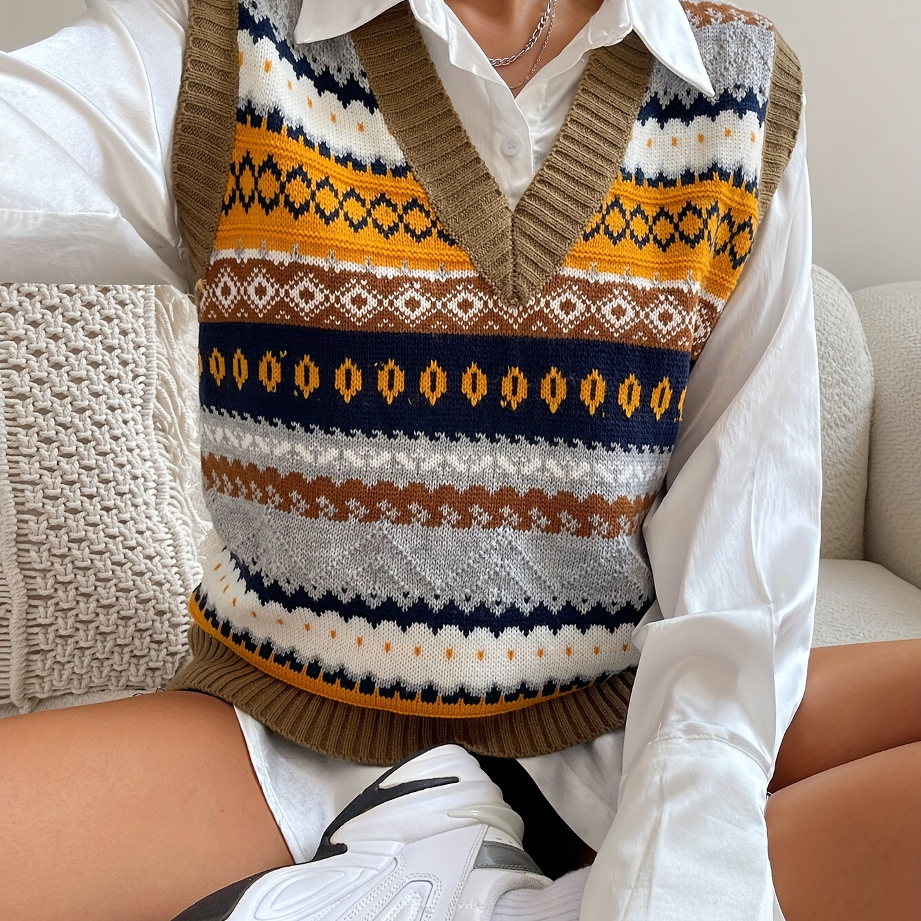Haut court en de polyester pour femmes avec col en V, motif géométrique, à en toute , et respirant.
Haut court en de polyester pour femmes avec col en V, motif géométrique, à en toute , et respirant.