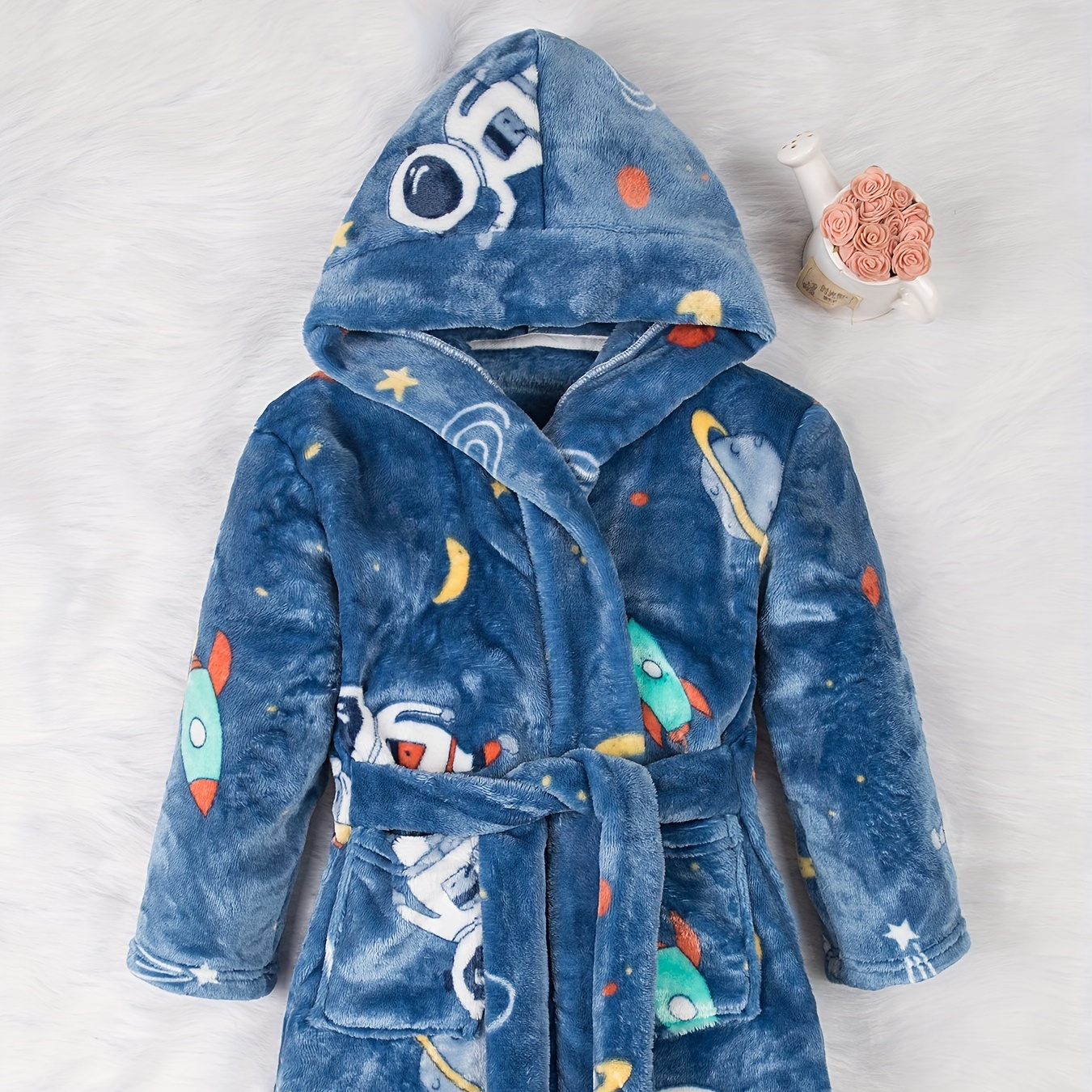 Boys' Fleece Hooded Bathrobe - Long Set , Non-stretch , Washable - For Fall/, For 2-11
Boys' Fleece Hooded Bathrobe - Long Set , Non-stretch , Washable - For Fall/, For 2-11