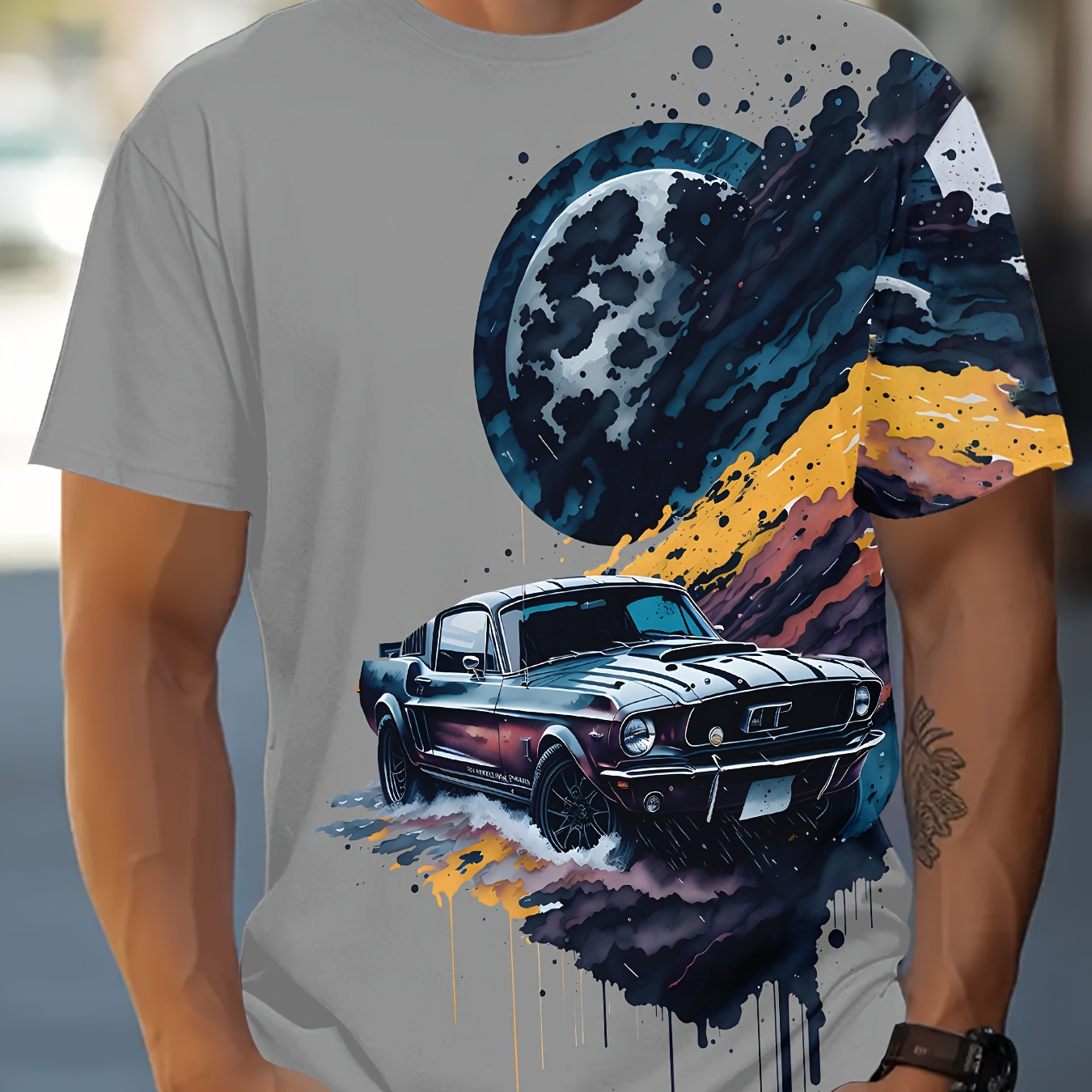 Men's Car Graphic Print T-shirt, Short Sleeve Crew Neck Tee, Men's Clothing For Summer Outdoor
Men's Car Graphic Print T-shirt, Short Sleeve Crew Neck Tee, Men's Clothing For Summer Outdoor