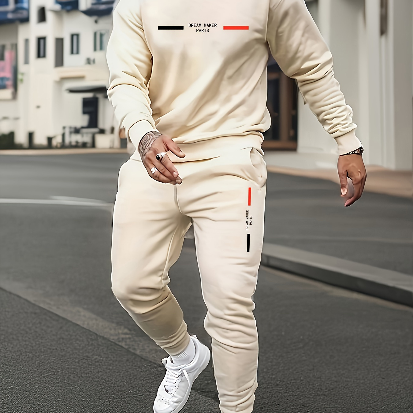 Men's Casual 2pcs Set: Printed Sweatshirt & Joggers - Polyester, Machine Washable, Round Neck With Pockets - Fall
Men's Casual 2pcs Set: Printed Sweatshirt & Joggers - Polyester, Machine Washable, Round Neck With Pockets - Fall