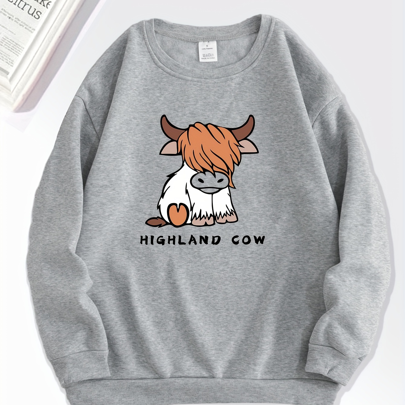 Highland Cow Graphic Print Sweatshirt, Crew Neck Casual Sweatshirt For Fall & Spring, Women's Clothing
Highland Cow Graphic Print Sweatshirt, Crew Neck Casual Sweatshirt For Fall & Spring, Women's Clothing