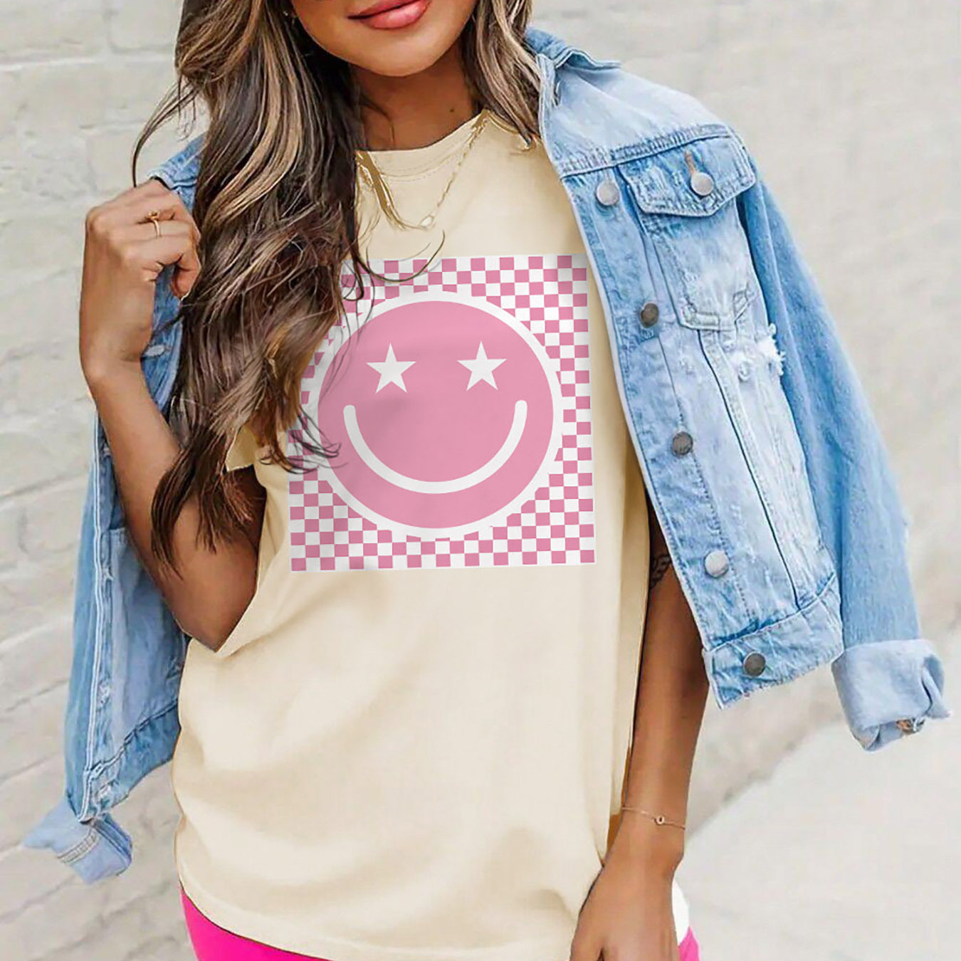 Smiling Face Print T-shirt, Short Sleeve Crew Neck Casual Top For Summer & Spring, Women's Clothing
Smiling Face Print T-shirt, Short Sleeve Crew Neck Casual Top For Summer & Spring, Women's Clothing