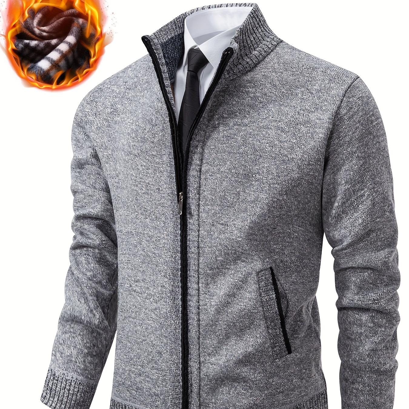 Men's Knit Sweater Cardigan, Zipper Collar Sweater Jacket, Regular Fit With Pockets Knit Jacket For Fall And Winter
Men's Knit Sweater Cardigan, Zipper Collar Sweater Jacket, Regular Fit With Pockets Knit Jacket For Fall And Winter