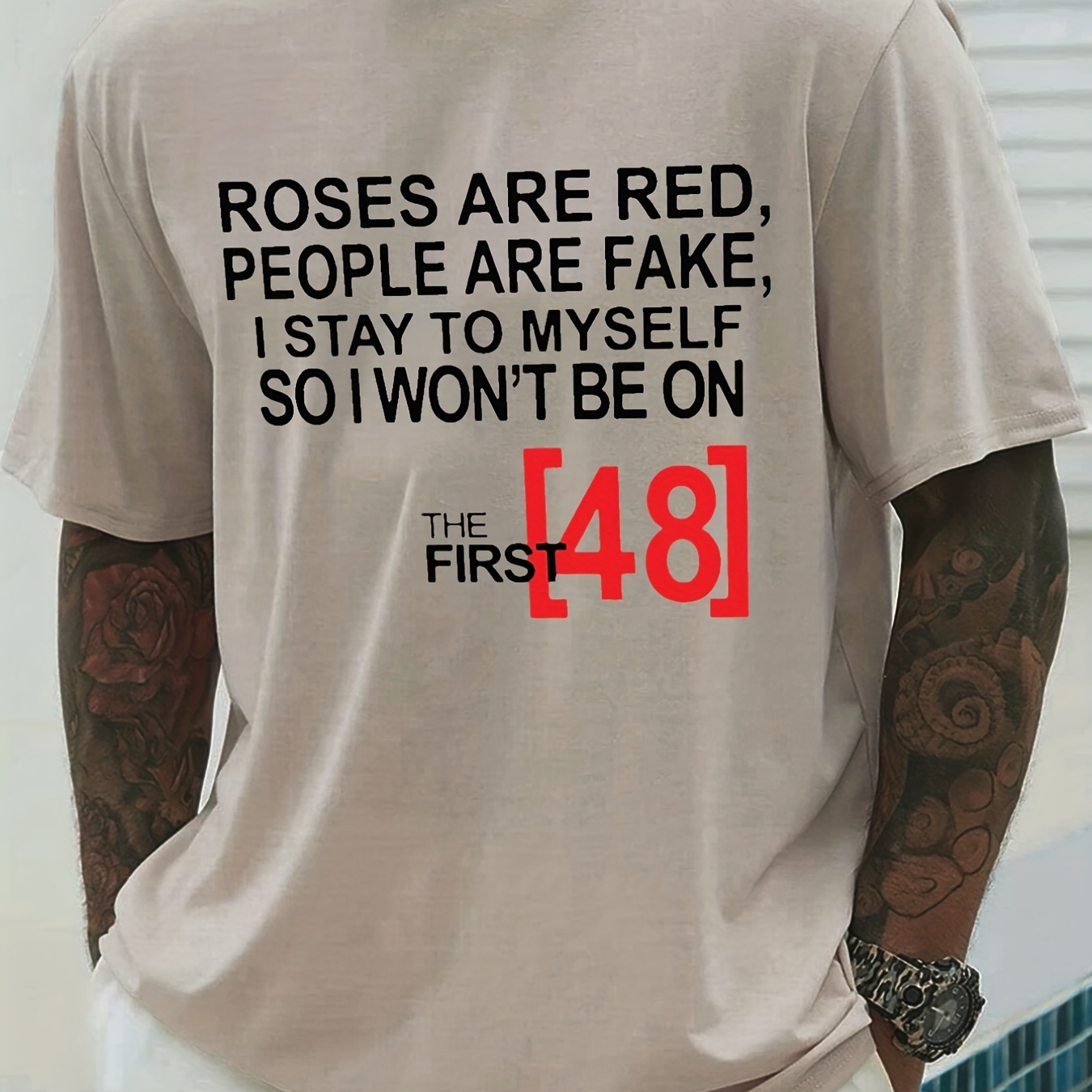 Men's Plus Size, The First 48 Men's Casual Crew Neck Short Sleeve T-shirt For Summer, Plus Size Women & Men Clothes Best Seller Gifts
Men's Plus Size, The First 48 Men's Casual Crew Neck Short Sleeve T-shirt For Summer, Plus Size Women & Men Clothes Best Seller Gifts
