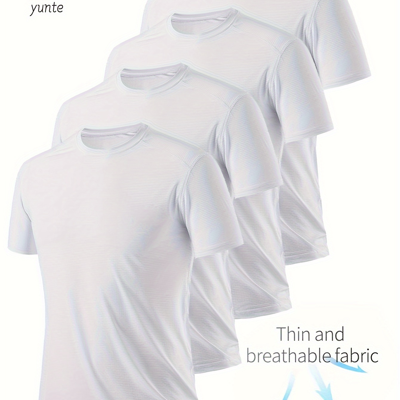 Men's 4-pack Set Of Solid Color Quick Dry And Breathable T-shirts, Crew Neck And Short Sleeve Tees, Lightweight And Comfy Summer Sports Tops For Fitness And Training Wear
Men's 4-pack Set Of Solid Color Quick Dry And Breathable T-shirts, Crew Neck And Short Sleeve Tees, Lightweight And Comfy Summer Sports Tops For Fitness And Training Wear