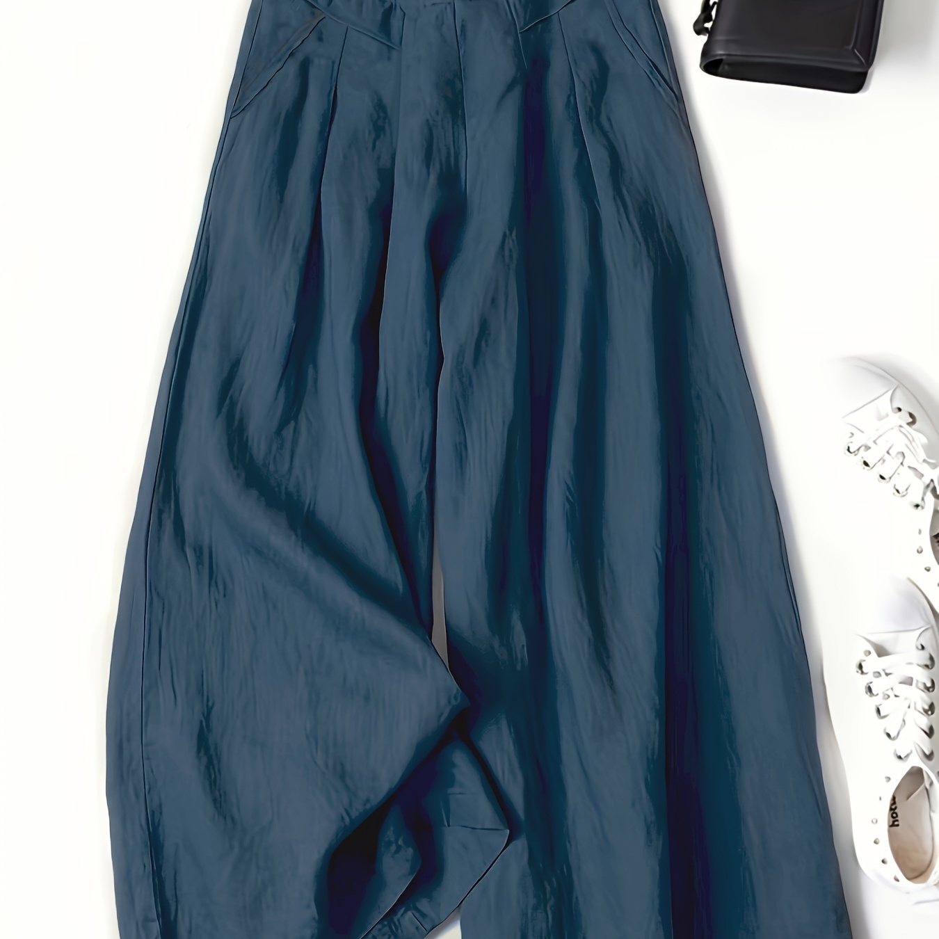 Plus Size Solid Wide Leg Pants, Casual Elastic Waist Back Pants, Women's Plus Size Clothing
Plus Size Solid Wide Leg Pants, Casual Elastic Waist Back Pants, Women's Plus Size Clothing