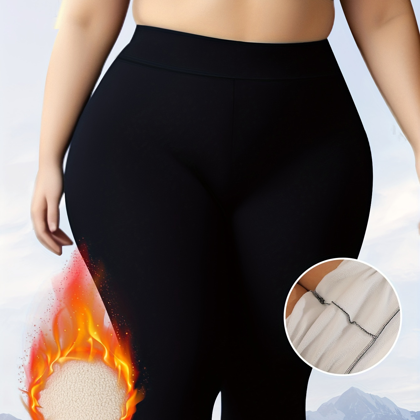 1pc Thermal Fleece-lined Plus Size Women's - Knit Polyester Stretch Solid Color Warm Leggings For Winter
1pc Thermal Fleece-lined Plus Size Women's - Knit Polyester Stretch Solid Color Warm Leggings For Winter