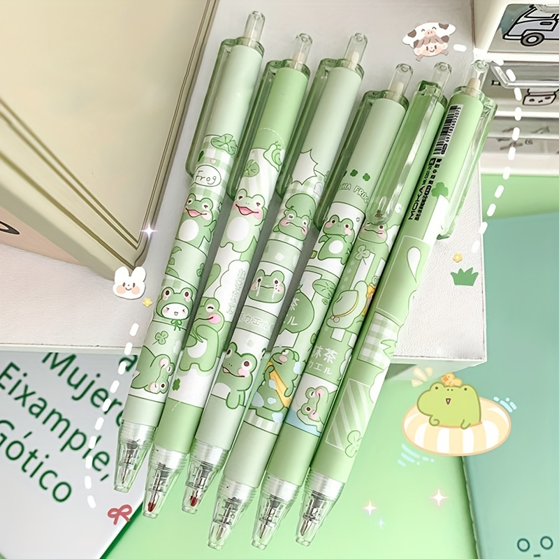 6pcs 0.5mm Cartoon Green Frog Retractable Pen Student Black Ink Bullet Nib Gel Pen
6pcs 0.5mm Cartoon Green Frog Retractable Pen Student Black Ink Bullet Nib Gel Pen
