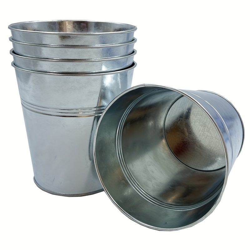 5pcs Galvanized Bucket Metal Flower Pot Round Planter Plant Basket For Balcony, Garden, Patio, Office, Party And Wedding, 4.68x4.8x3.46 Inches
5pcs Galvanized Bucket Metal Flower Pot Round Planter Plant Basket For Balcony, Garden, Patio, Office, Party And Wedding, 4.68x4.8x3.46 Inches
