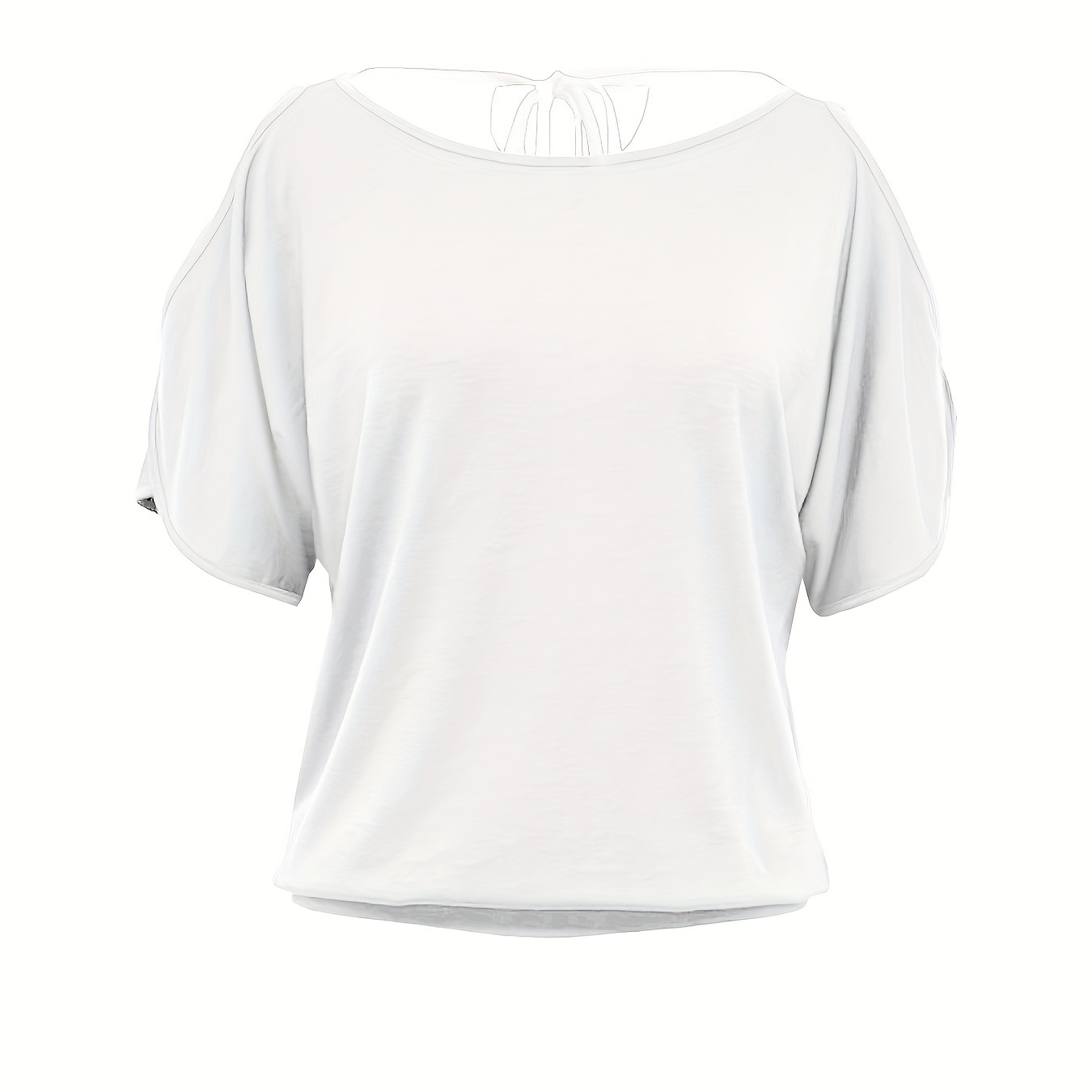 Cold Shoulder Crew Neck T-shirt, Casual Short Sleeve T-shirt For Spring & Summer, Women's Clothing
Cold Shoulder Crew Neck T-shirt, Casual Short Sleeve T-shirt For Spring & Summer, Women's Clothing