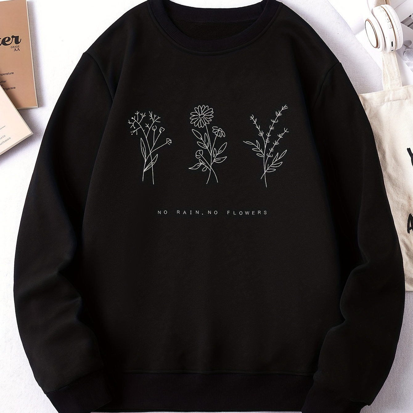 Cute Plants Print Pullover Sweatshirt, Vintage Long Sleeve Crew Neck Sweatshirt, Women's Clothing
Cute Plants Print Pullover Sweatshirt, Vintage Long Sleeve Crew Neck Sweatshirt, Women's Clothing