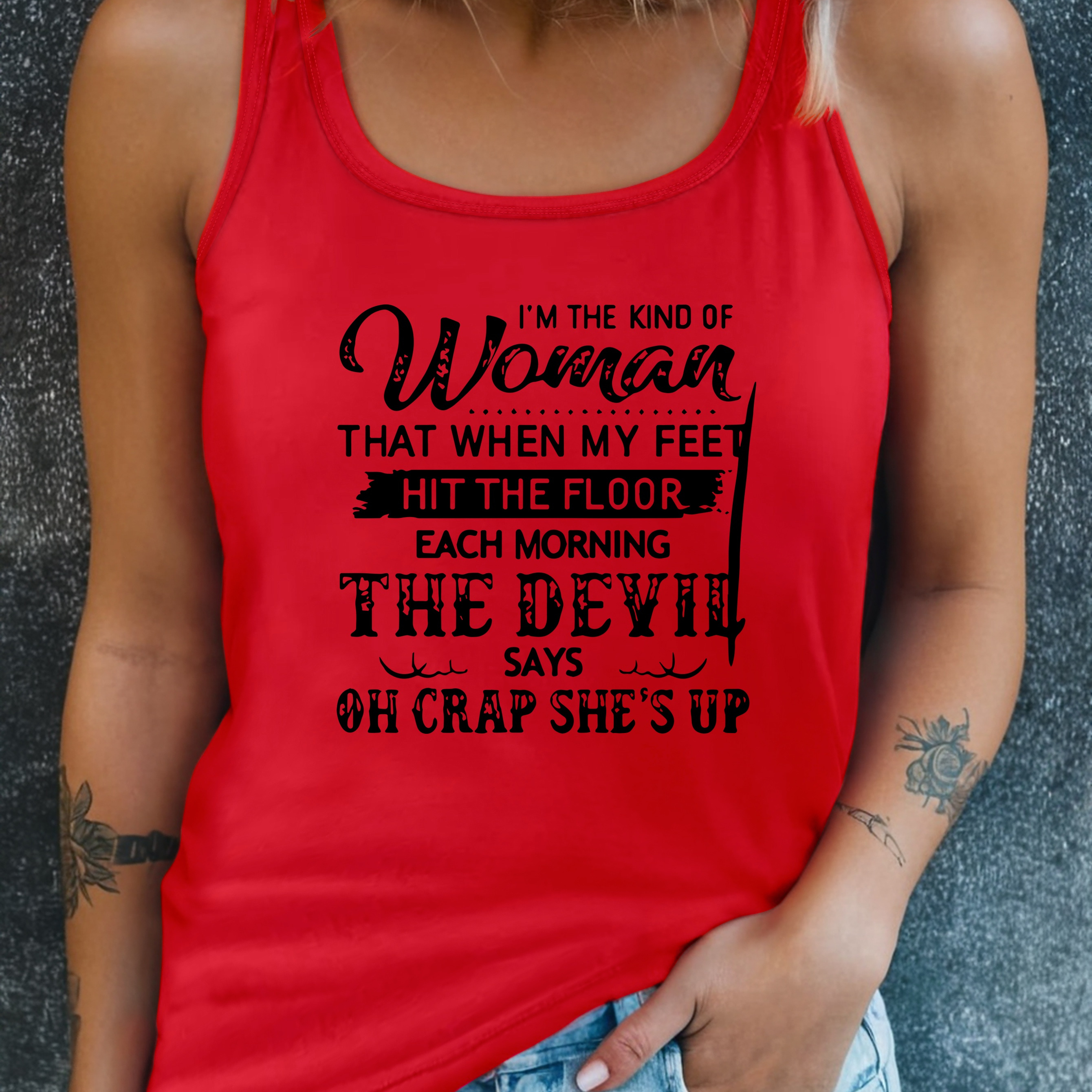Letter Print Crew Neck Tank Top, Casual Sleeveless Tank Top For Spring & Summer, Women's Clothing
Letter Print Crew Neck Tank Top, Casual Sleeveless Tank Top For Spring & Summer, Women's Clothing