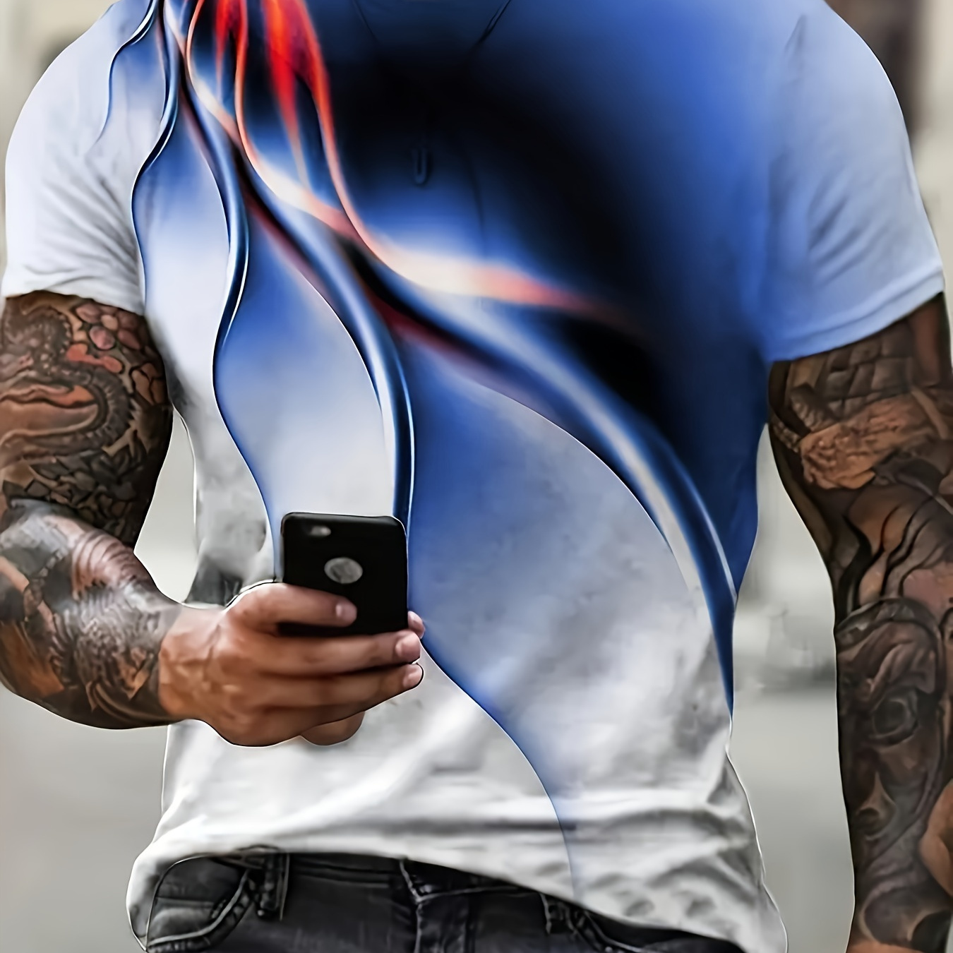 Men's Color Matching Geometric Print T-shirt, Casual Short Sleeve Crew Neck Tee, Men's Clothing For Outdoor
Men's Color Matching Geometric Print T-shirt, Casual Short Sleeve Crew Neck Tee, Men's Clothing For Outdoor