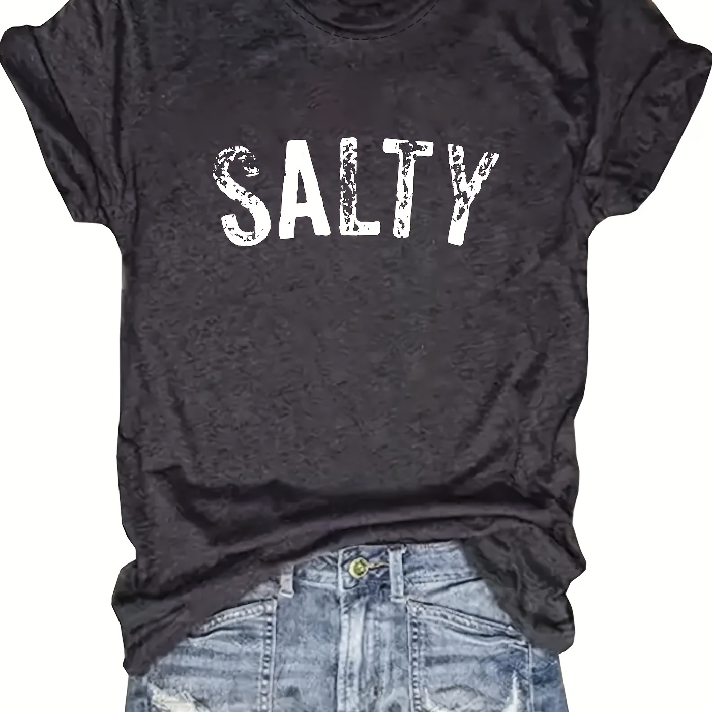 1pc Women's Casual Cotton T-shirt With "" , Crew Neck, Short Sleeve, Regular Length - All Season Knit Fabric Top
1pc Women's Casual Cotton T-shirt With "" , Crew Neck, Short Sleeve, Regular Length - All Season Knit Fabric Top