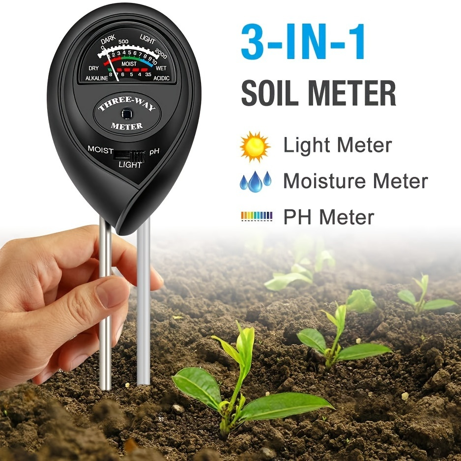 1pc Soil Test Kit 3 In 1 Soil Moisture Light Ph Tester Gardening Tool