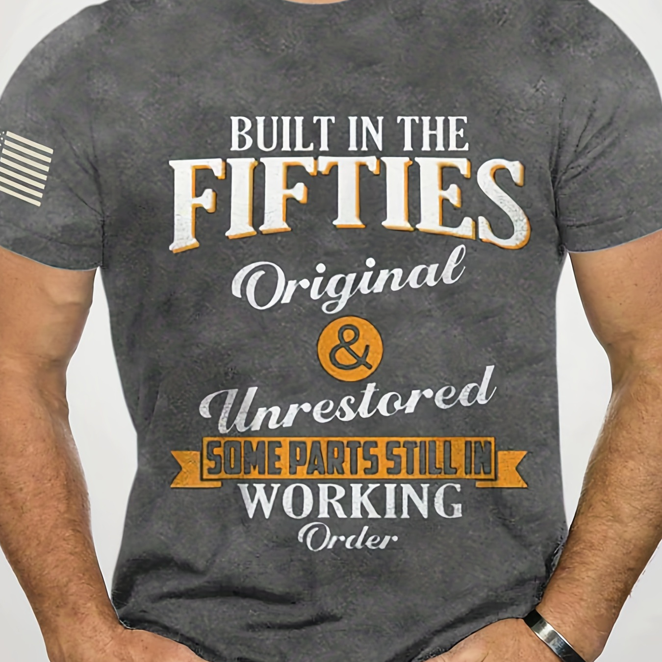 built In The Fifties" Print Men's Vintage Short Sleeve Crew Neck T-shirt For Summer Daily
built In The Fifties" Print Men's Vintage Short Sleeve Crew Neck T-shirt For Summer Daily