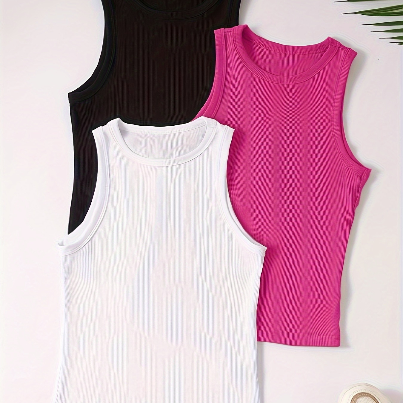 3 Pack Solid Crew Neck Tank Top, Casual Sleeveless Tank Top For Spring & Summer, Women's Clothing
3 Pack Solid Crew Neck Tank Top, Casual Sleeveless Tank Top For Spring & Summer, Women's Clothing