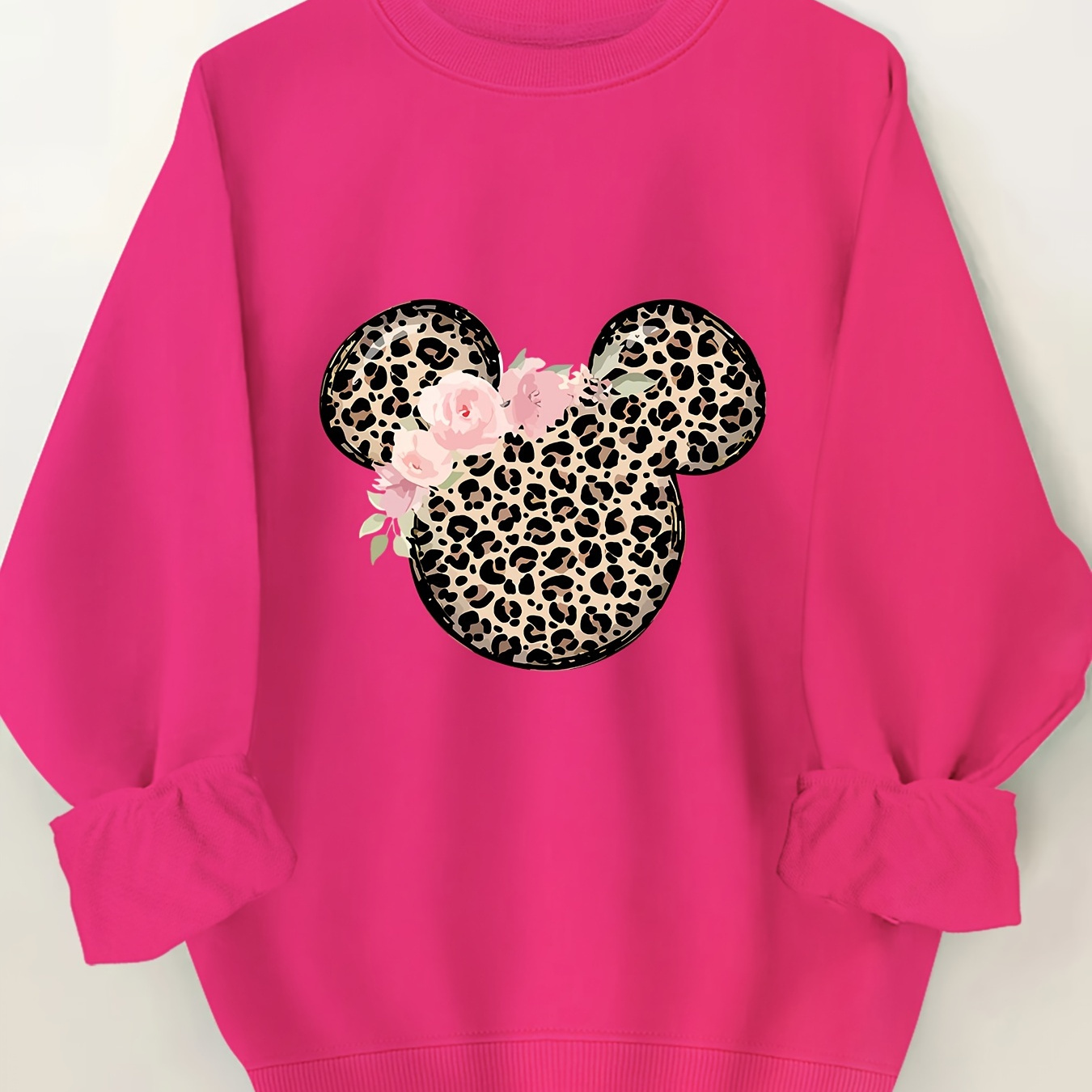 Size Leopard & Floral Print Sweatshirt - Casual Crew Neck, Long Sleeve Pullover For Women - Machine Washable
Size Leopard & Floral Print Sweatshirt - Casual Crew Neck, Long Sleeve Pullover For Women - Machine Washable