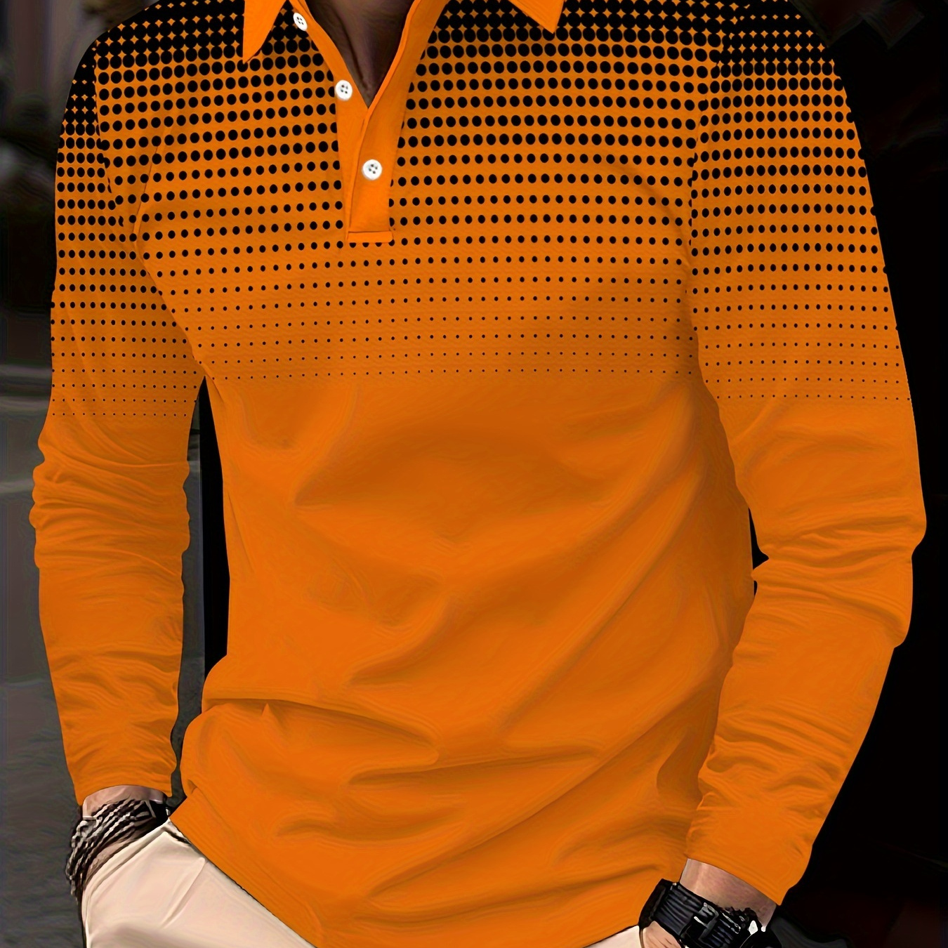 Men's Long Sleeve Golf Shirt With Gradient - Casual Lapel Collar, Polyester Spandex , Regular Fit Knitted Fabric Top For Spring/fall
Men's Long Sleeve Golf Shirt With Gradient - Casual Lapel Collar, Polyester Spandex , Regular Fit Knitted Fabric Top For Spring/fall