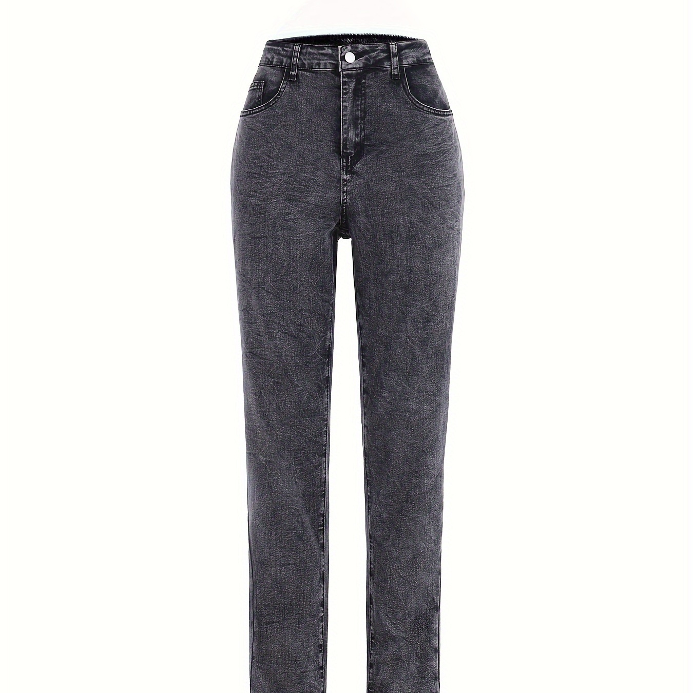 Plus Size Casual Jeans, Women's Plus Solid Distressed Button Fly High Rise High Stretch Skinny Jeans
Plus Size Casual Jeans, Women's Plus Solid Distressed Button Fly High Rise High Stretch Skinny Jeans