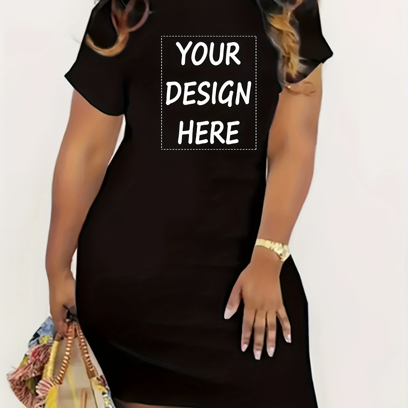 Plus Size Customized Picture Design Print Tee Dress, Casual Short Sleeve Crew Neck Dress For Spring & Summer, Women's Plus Size Clothing
Plus Size Customized Picture Design Print Tee Dress, Casual Short Sleeve Crew Neck Dress For Spring & Summer, Women's Plus Size Clothing