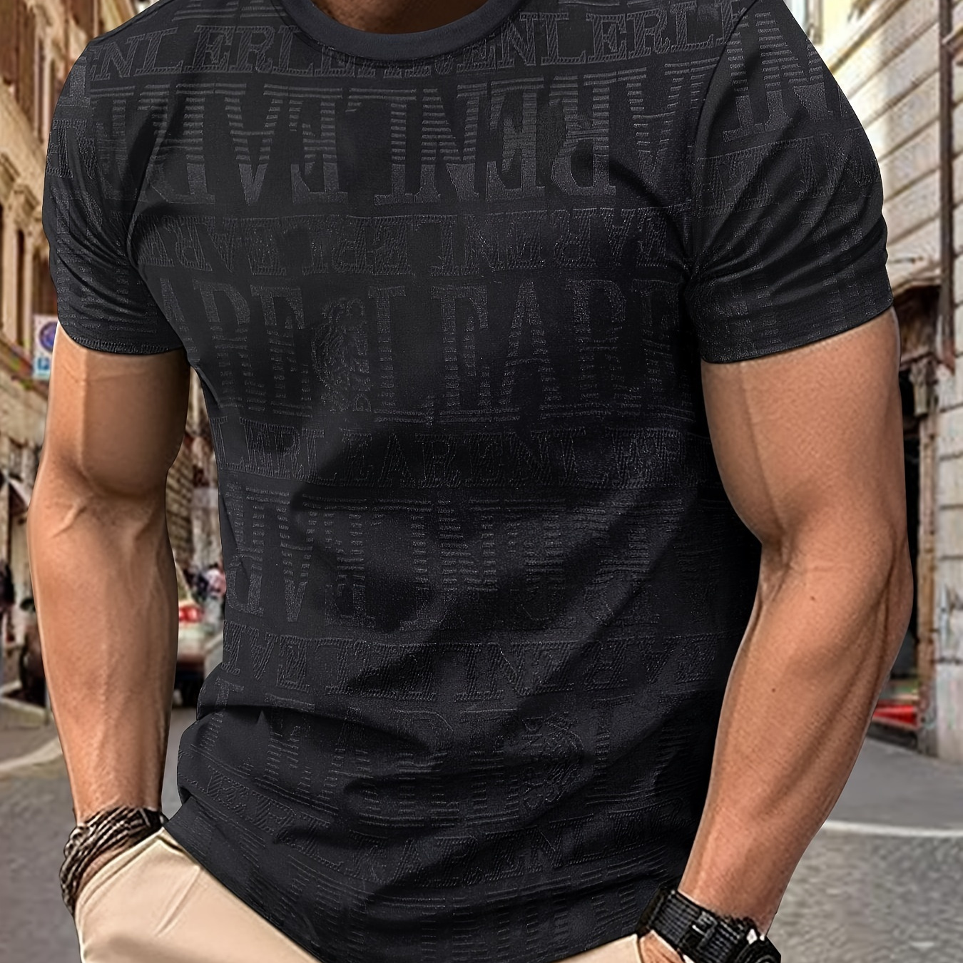Men's Breathable Ice Silk T-shirt - Casual Round Neck, Short Sleeve With Unique Geometric Letter Design, Lightweight & Machine Washable For Summer Wear, Plus Size T Shirts
Men's Breathable Ice Silk T-shirt - Casual Round Neck, Short Sleeve With Unique Geometric Letter Design, Lightweight & Machine Washable For Summer Wear, Plus Size T Shirts