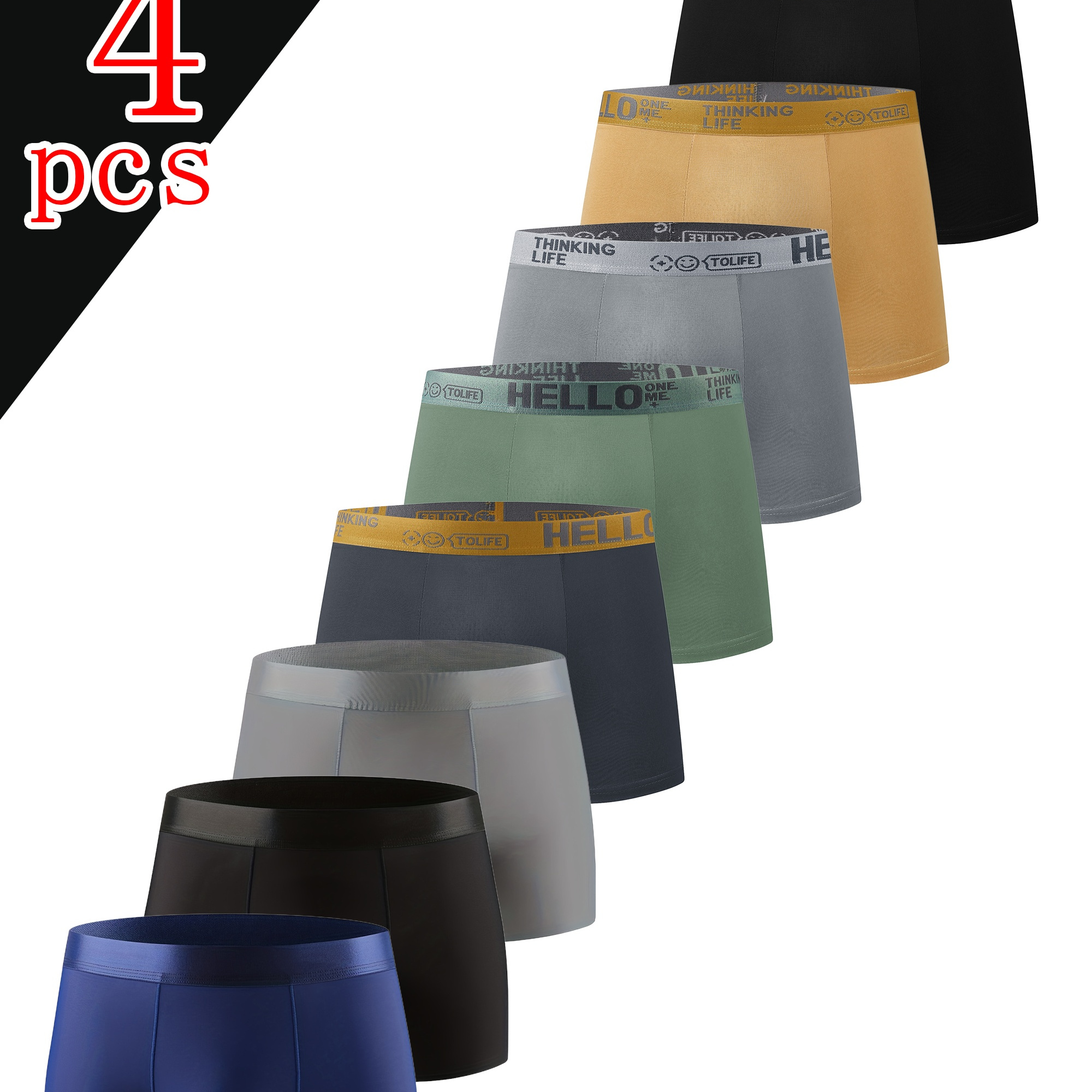 Lot de 4 pièces de sous-vêtements plats pour hommes, élégants et respirants, et élastiques, confortables pour le port , sous-vêtements de sport à séchage rapide
Lot de 4 pièces de sous-vêtements plats pour hommes, élégants et respirants, et élastiques, confortables pour le port , sous-vêtements de sport à séchage rapide