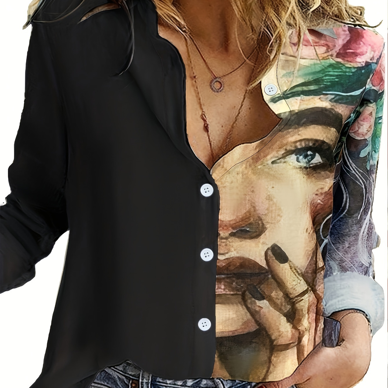 Chemise Décontractée à Manches Longues pour Femmes avec Imprimé Unique, Col Boutonné, Polyester - Parfaite pour &
Chemise Décontractée à Manches Longues pour Femmes avec Imprimé Unique, Col Boutonné, Polyester - Parfaite pour &