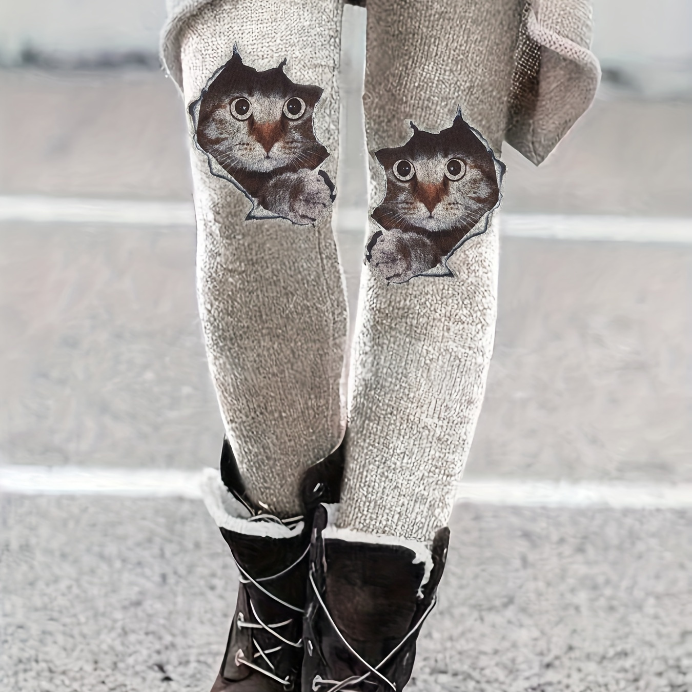 Cute Cat Print Skinny Leggings, Casual Elastic Waist Stretchy Leggings, Women's Clothing
Cute Cat Print Skinny Leggings, Casual Elastic Waist Stretchy Leggings, Women's Clothing
