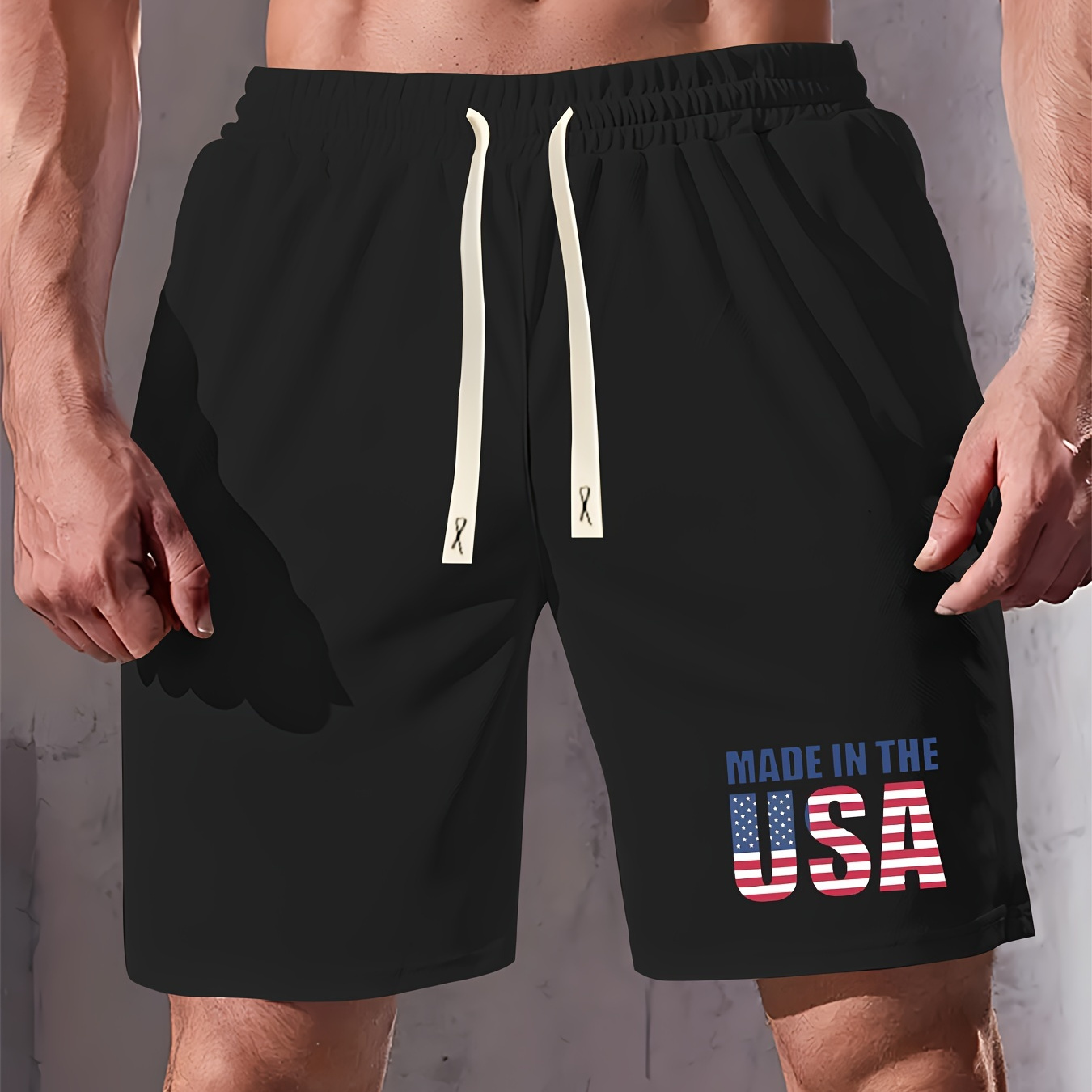 Made In The Usa Print Men's Summer Fashionable Drawstring Casual Sports Loose Shorts, Suitable For Outdoor Sports, Comfortable And Versatile
Made In The Usa Print Men's Summer Fashionable Drawstring Casual Sports Loose Shorts, Suitable For Outdoor Sports, Comfortable And Versatile
