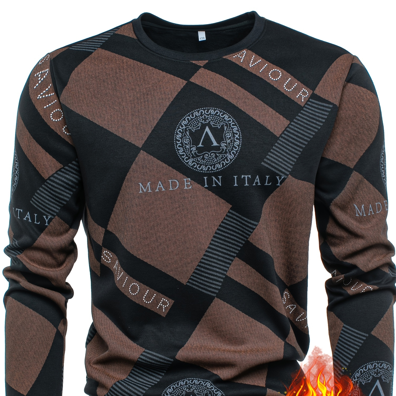 1pc Men's Casual Crew Neck Long Sleeve Pullover Sweatshirt With Alphabet Pattern And Hotfix Rhinestones, Fleece-lined Rayon/viscose , Slight Stretch Knit Fabric, Regular Fit - Polyester Lined
1pc Men's Casual Crew Neck Long Sleeve Pullover Sweatshirt With Alphabet Pattern And Hotfix Rhinestones, Fleece-lined Rayon/viscose , Slight Stretch Knit Fabric, Regular Fit - Polyester Lined