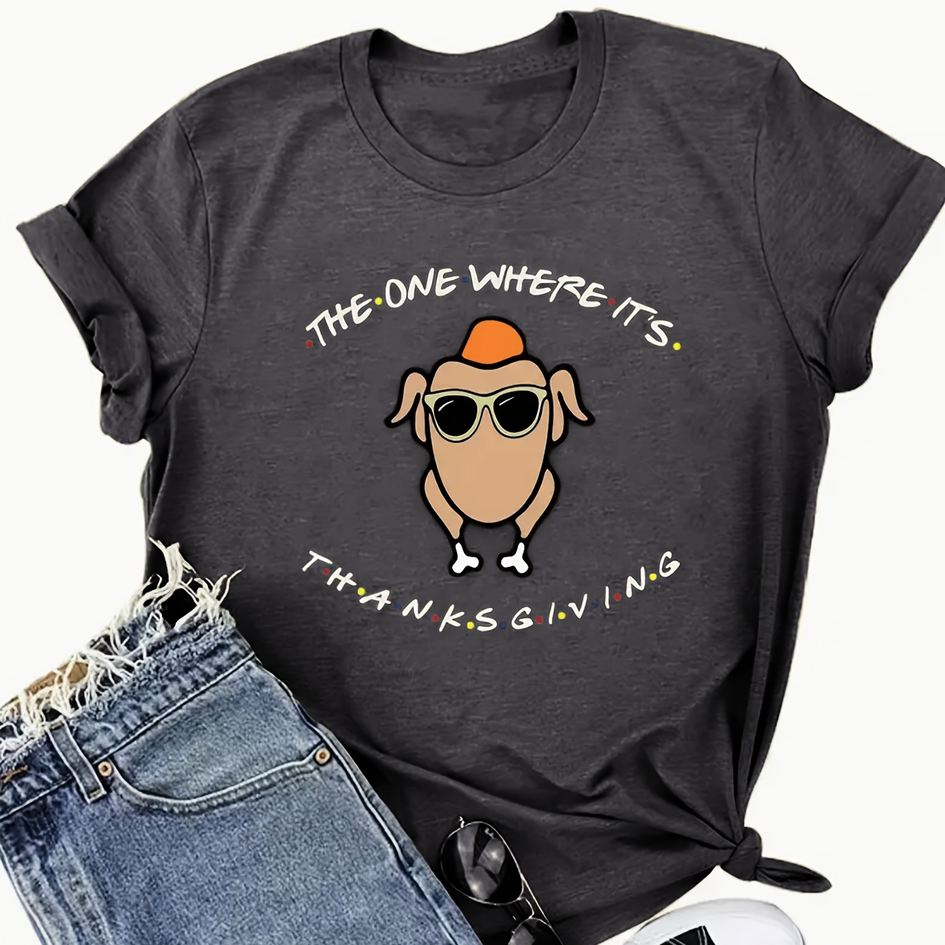Thanksgiving Animal & Letter Print T-shirt, Casual Short Sleeve Top For , Women's Clothing
Thanksgiving Animal & Letter Print T-shirt, Casual Short Sleeve Top For , Women's Clothing