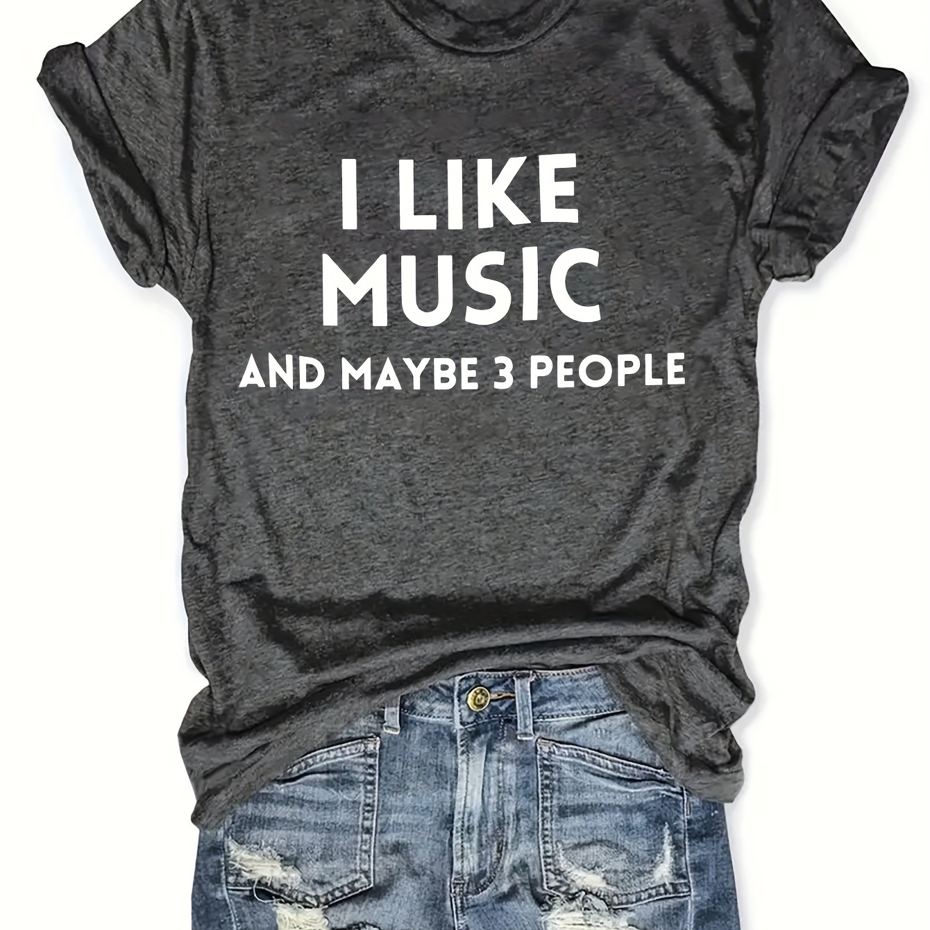 I Like Music Print T-shirt, Short Sleeve Crew Neck Casual Top For Summer & Spring, Women's Clothing
I Like Music Print T-shirt, Short Sleeve Crew Neck Casual Top For Summer & Spring, Women's Clothing