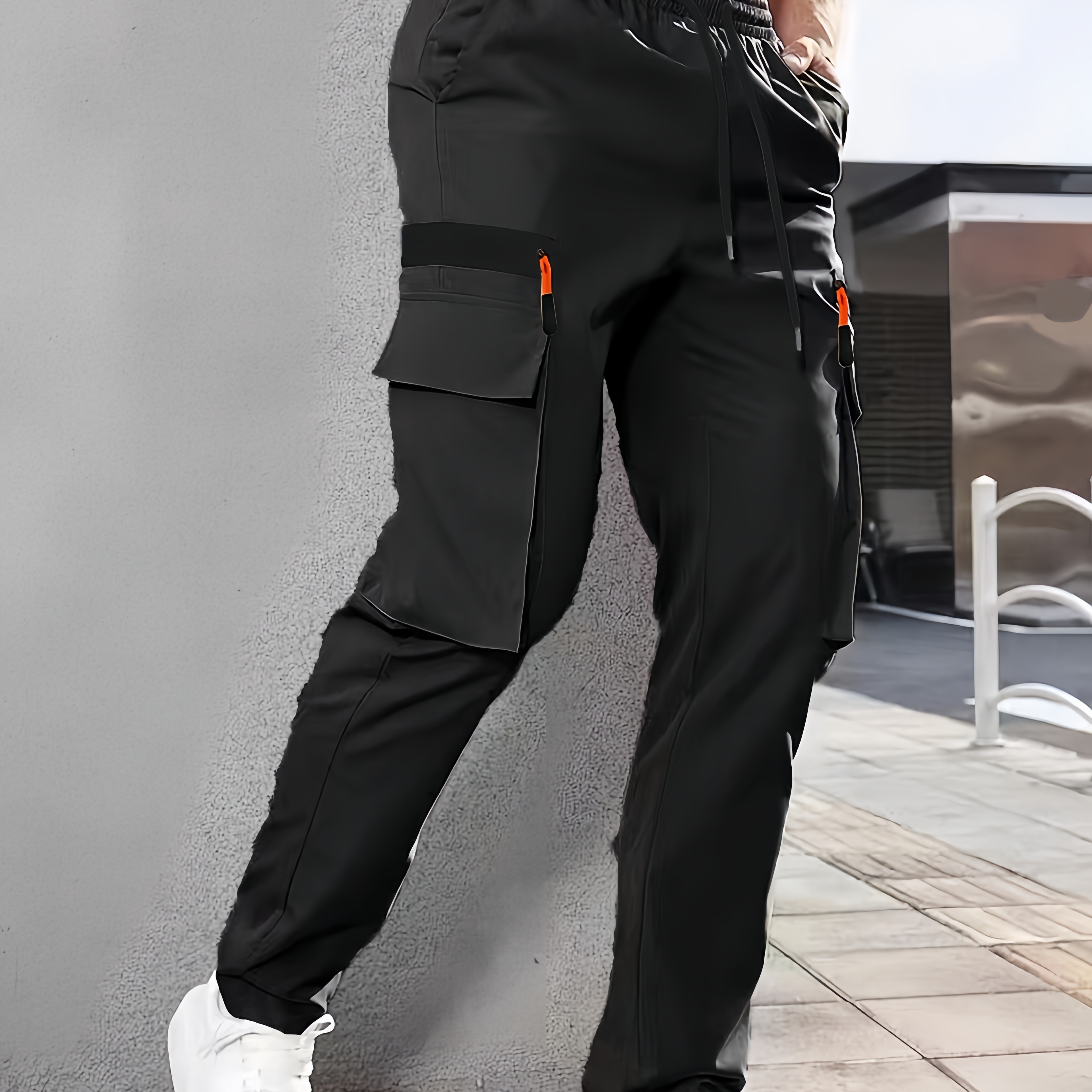 Men's Cuffed Cargo Pants With Flap Pockets In Solid Color, Breathable Comfy Pants For
Men's Cuffed Cargo Pants With Flap Pockets In Solid Color, Breathable Comfy Pants For