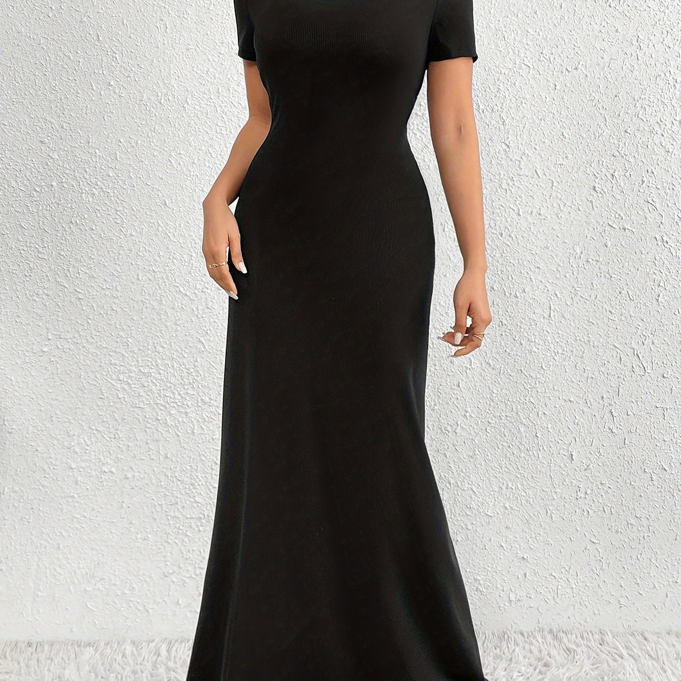 Solid Color Short Sleeve Maxi Dress, Stylish Lace Up Square Neck Dress For , Women's Clothing
Solid Color Short Sleeve Maxi Dress, Stylish Lace Up Square Neck Dress For , Women's Clothing