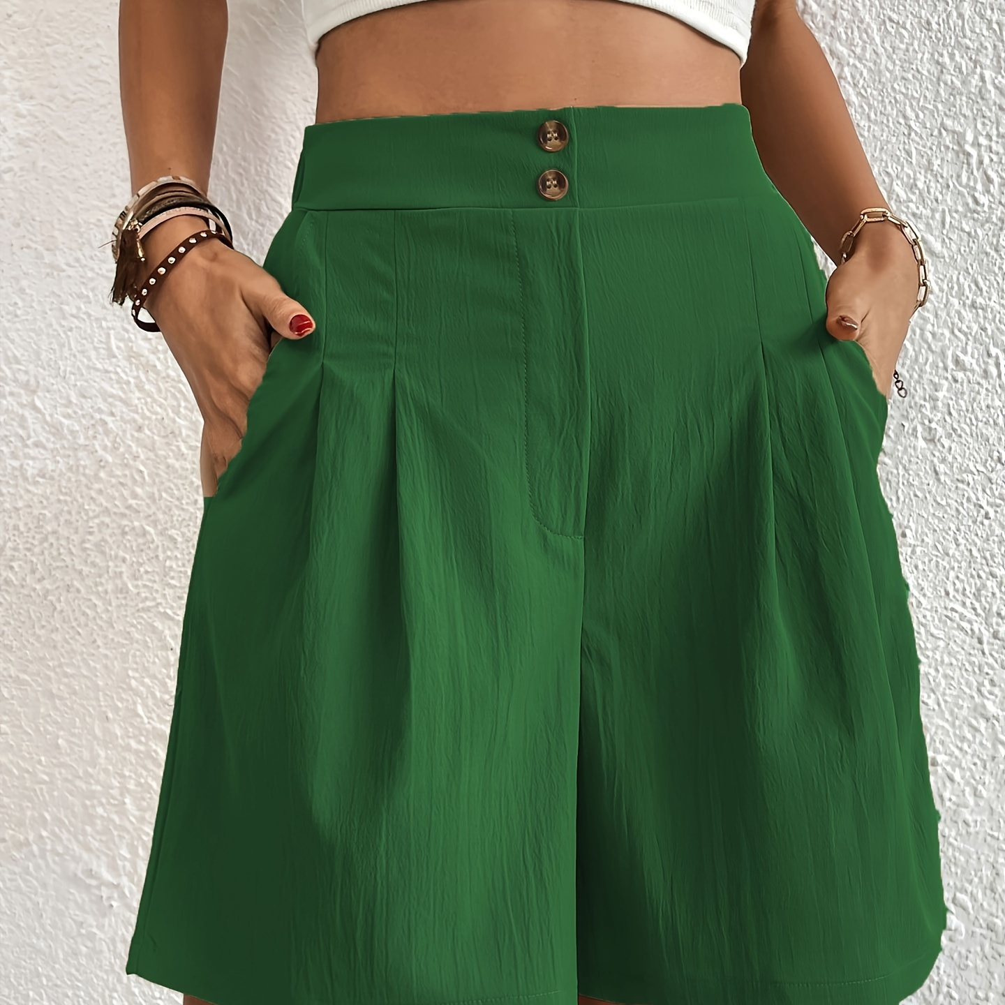 Solid Color High Waist Shorts, Casual Loose Shorts For Spring & Summer, Women's Clothing
Solid Color High Waist Shorts, Casual Loose Shorts For Spring & Summer, Women's Clothing