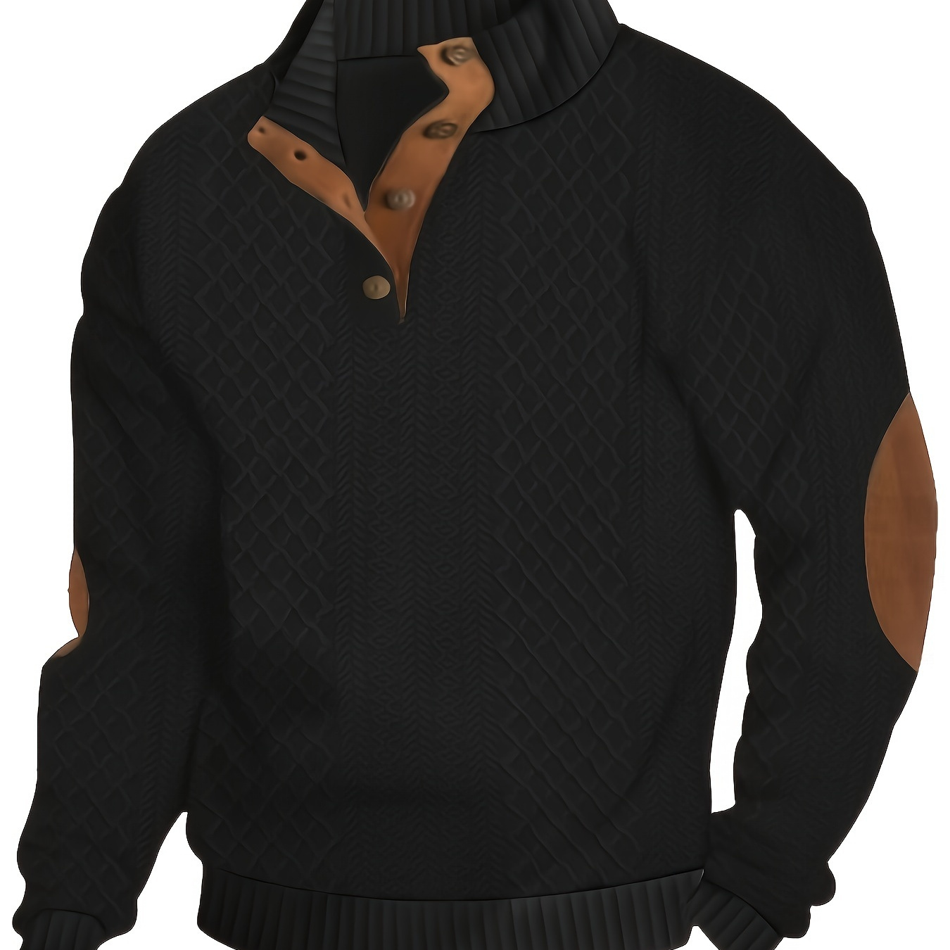 1pc Men's Casual Jacquard Sweatshirt - Polyester Knit Fabric With Slight Stretch, Stand Collar, Long Sleeve, Button , Half - For Hiking, Running, And - Adult Loose Fit Sweater
1pc Men's Casual Jacquard Sweatshirt - Polyester Knit Fabric With Slight Stretch, Stand Collar, Long Sleeve, Button , Half - For Hiking, Running, And - Adult Loose Fit Sweater