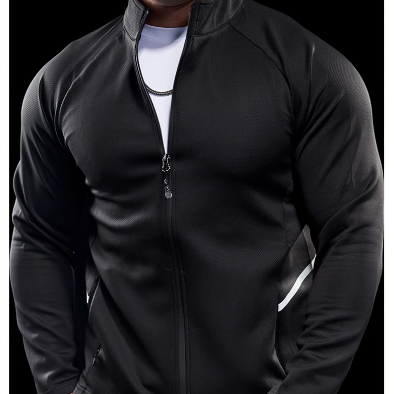Men's Full Zip Slim Fit Jacket, Breathable Quick Dry Lightweight Athletic Jacket, Suitable For Sports & Fitness
Men's Full Zip Slim Fit Jacket, Breathable Quick Dry Lightweight Athletic Jacket, Suitable For Sports & Fitness