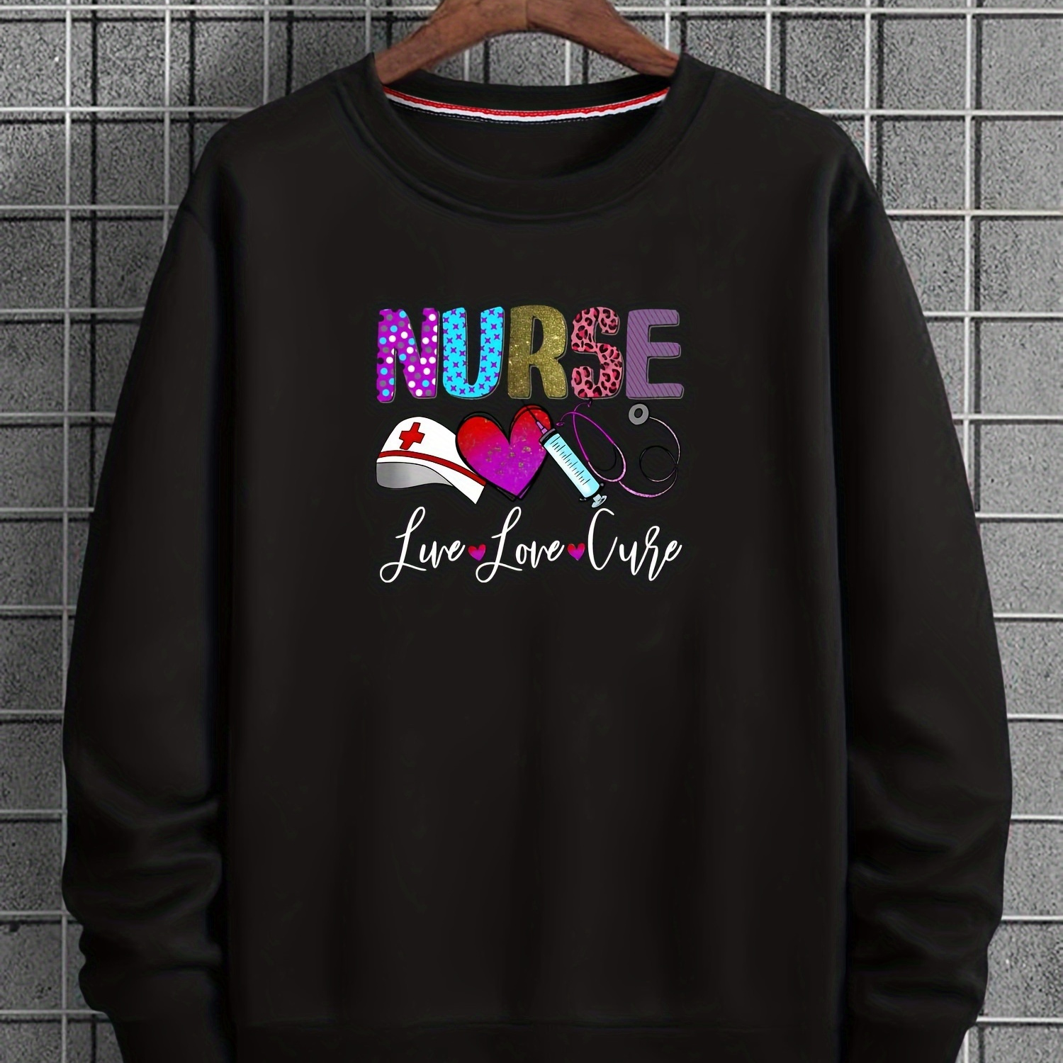 Creative Nurse Letter Print Men's Long Sleeve Crew Neck Sweatshirt, Pullover Sweatshirt, Casual Sports Versatile Top For Spring & Autumn
Creative Nurse Letter Print Men's Long Sleeve Crew Neck Sweatshirt, Pullover Sweatshirt, Casual Sports Versatile Top For Spring & Autumn