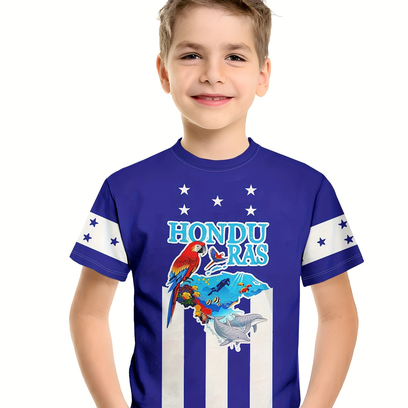 Honduras Parrot 3d Print Boys Creative Short Sleeve T-shirt, Casual Lightweight Comfy Tops, Kids Clothes Outdoor
Honduras Parrot 3d Print Boys Creative Short Sleeve T-shirt, Casual Lightweight Comfy Tops, Kids Clothes Outdoor