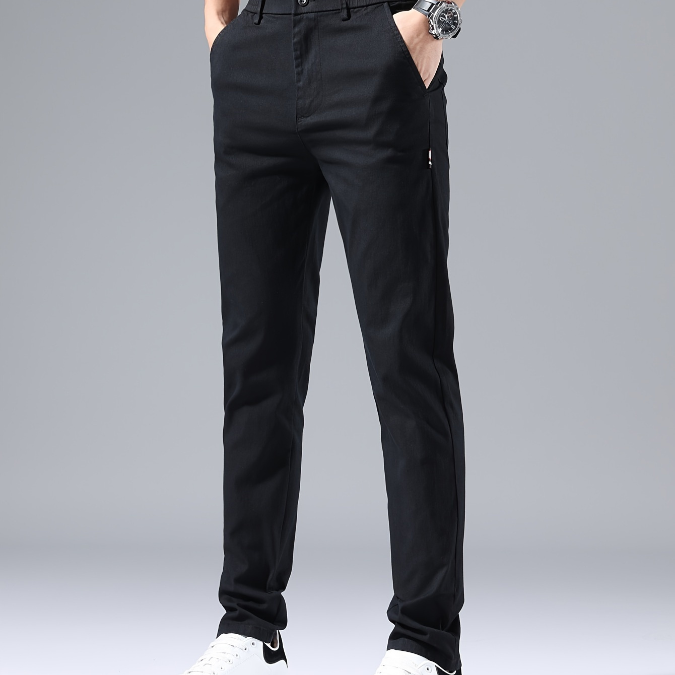 Men's Solid Slim Fit Casual Trendy Pants For Spring Summer, Trendy Stylish Versatile Trousers For Males
Men's Solid Slim Fit Casual Trendy Pants For Spring Summer, Trendy Stylish Versatile Trousers For Males