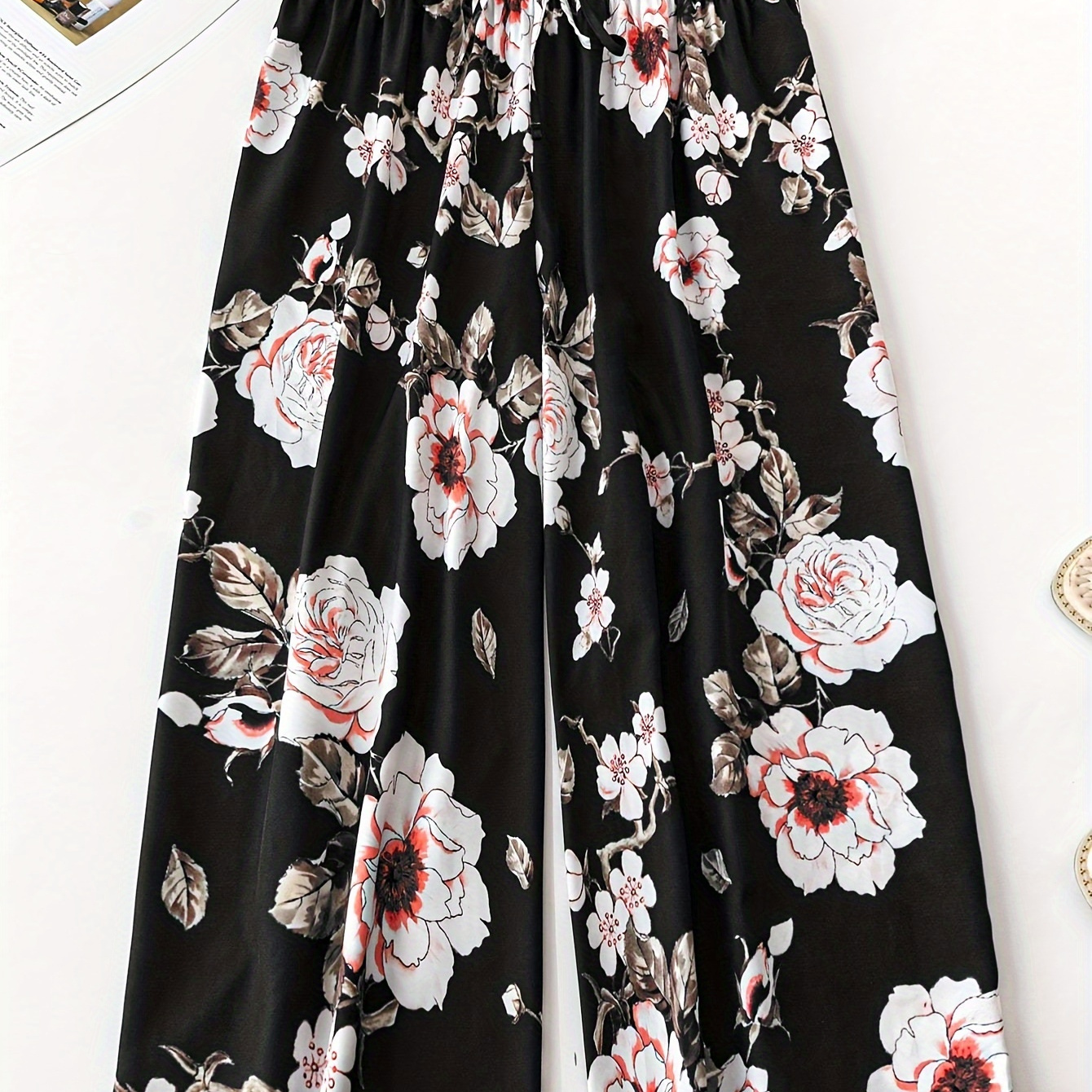 Plus Size Floral Print Wide Leg Pants, Casual Elastic Waist Pants For Spring & Summer, Women's Plus Size Clothing
Plus Size Floral Print Wide Leg Pants, Casual Elastic Waist Pants For Spring & Summer, Women's Plus Size Clothing