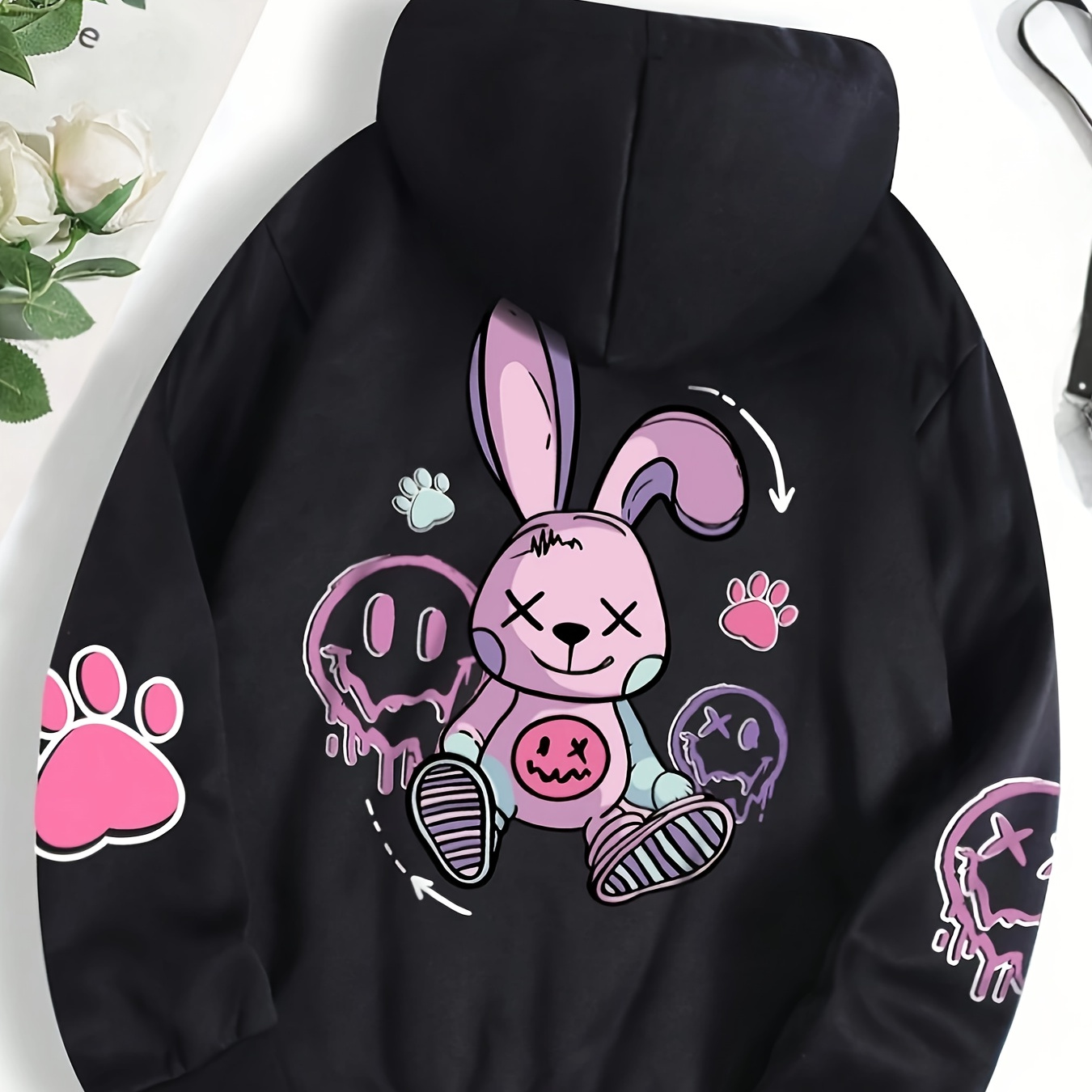 Rabbit Print Hoodie, Drawstring Casual Hooded Sweatshirt For Winter & Fall, Women's Clothing
Rabbit Print Hoodie, Drawstring Casual Hooded Sweatshirt For Winter & Fall, Women's Clothing
